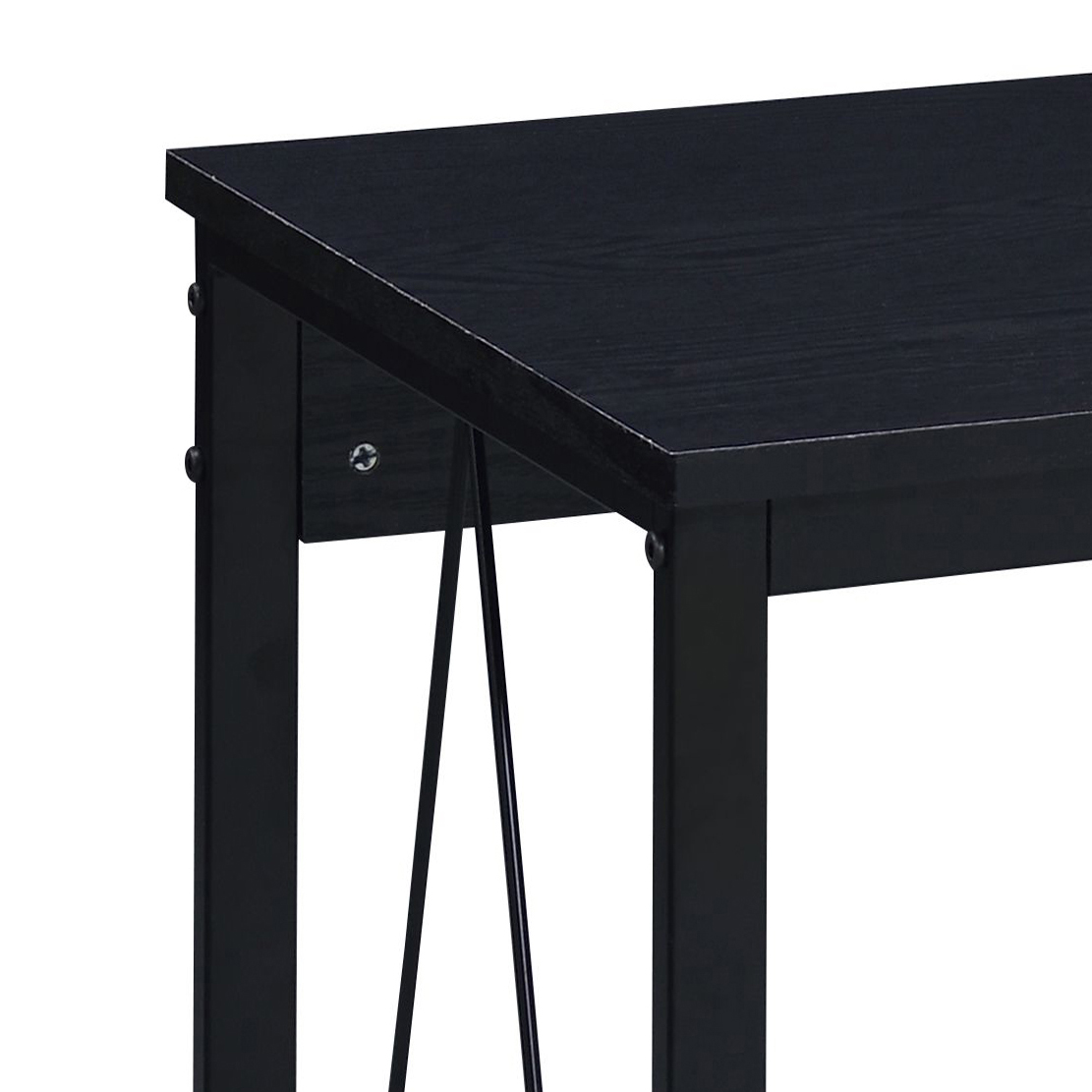 Black 47.5" Writing Desk with Metal Sled Base