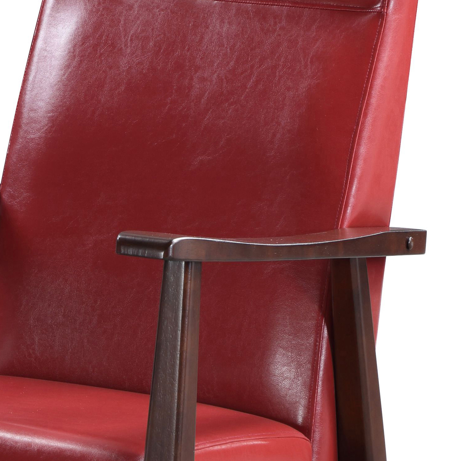 Red and Espresso Tight Cushion Rocking Chair