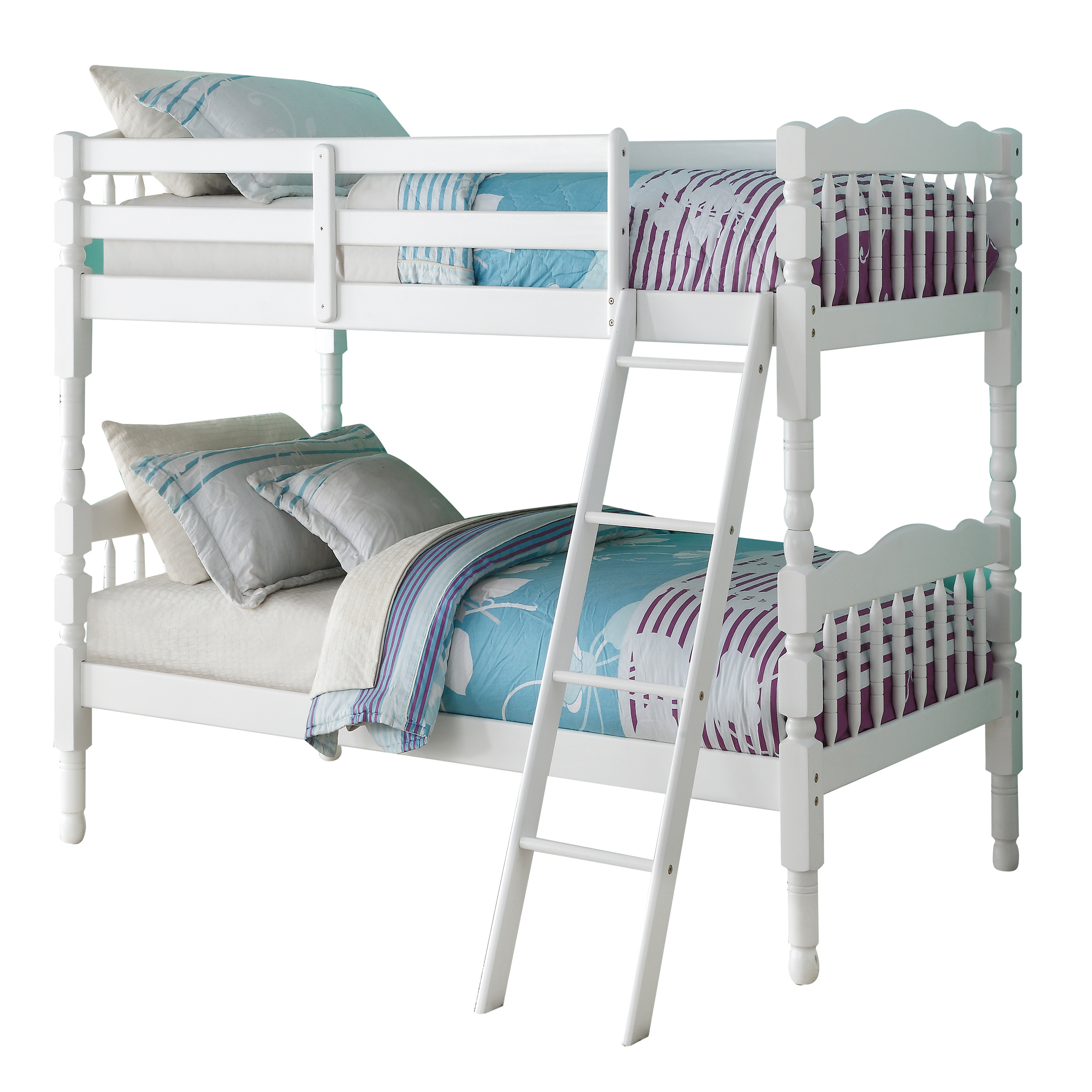 White Twin over Twin Bunk Bed