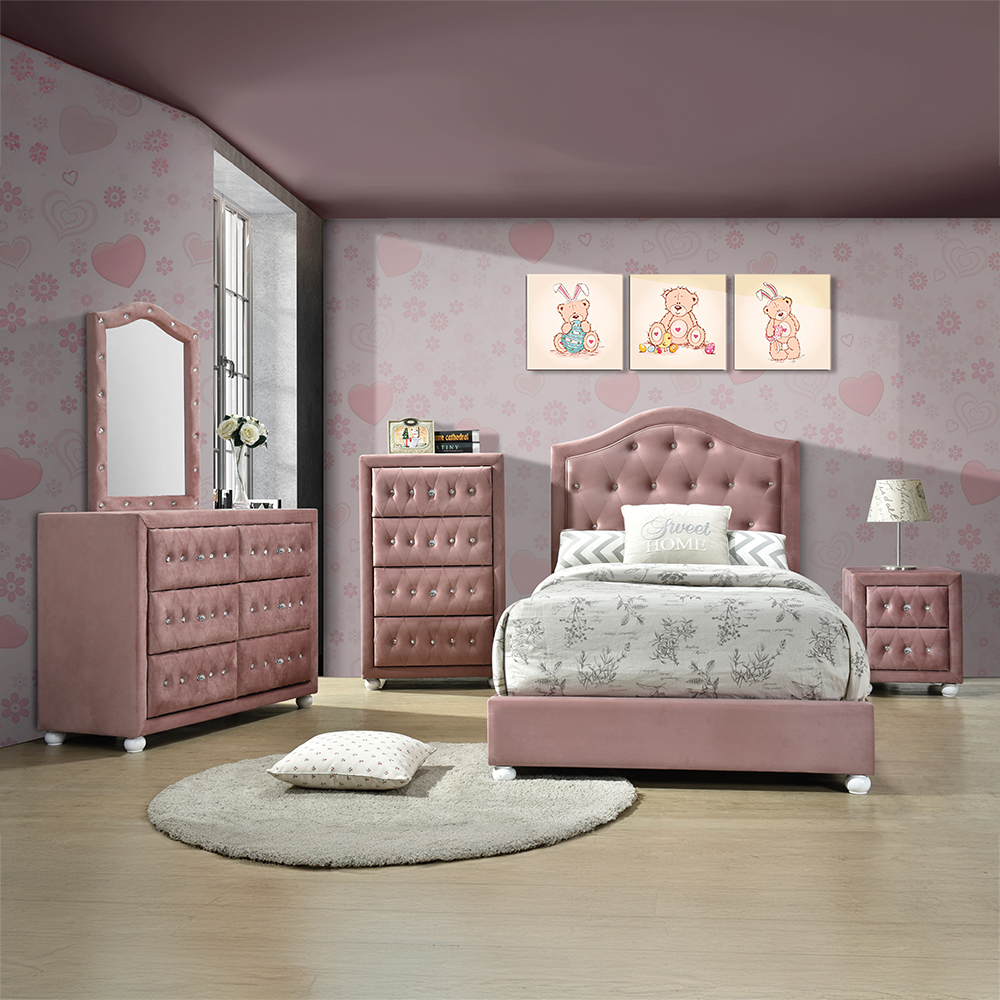 Pink 2-Drawer Nightstand