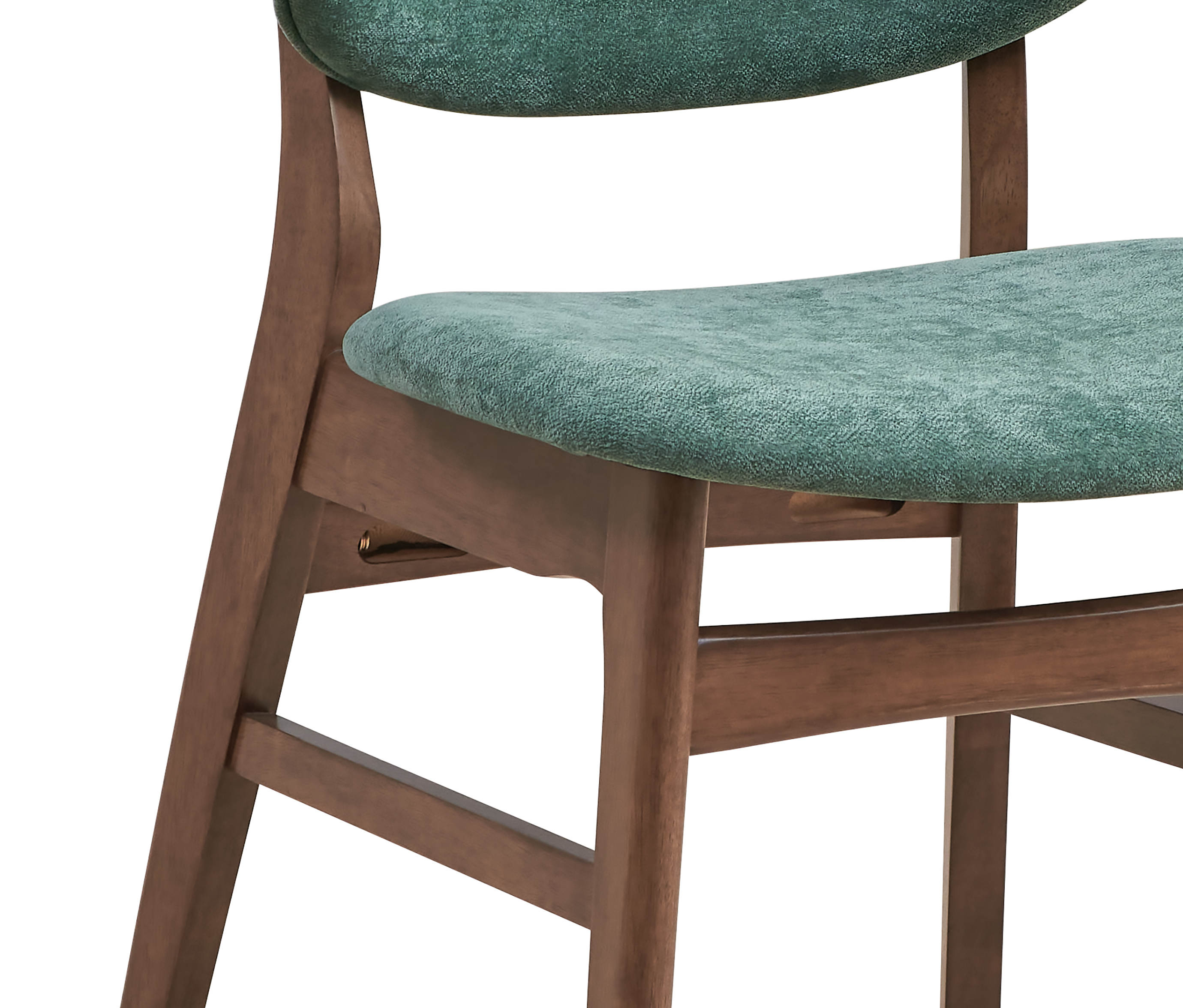 Green and Walnut Padded Side Chair (Set of 2)