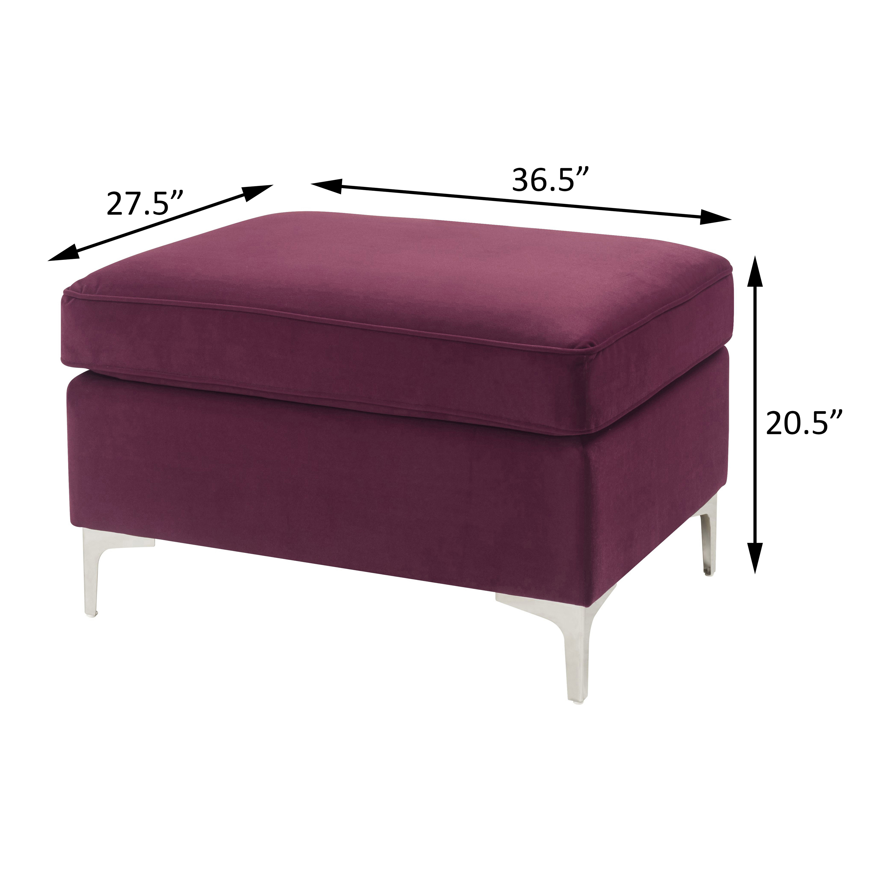 Burgundy Rectangle Ottoman