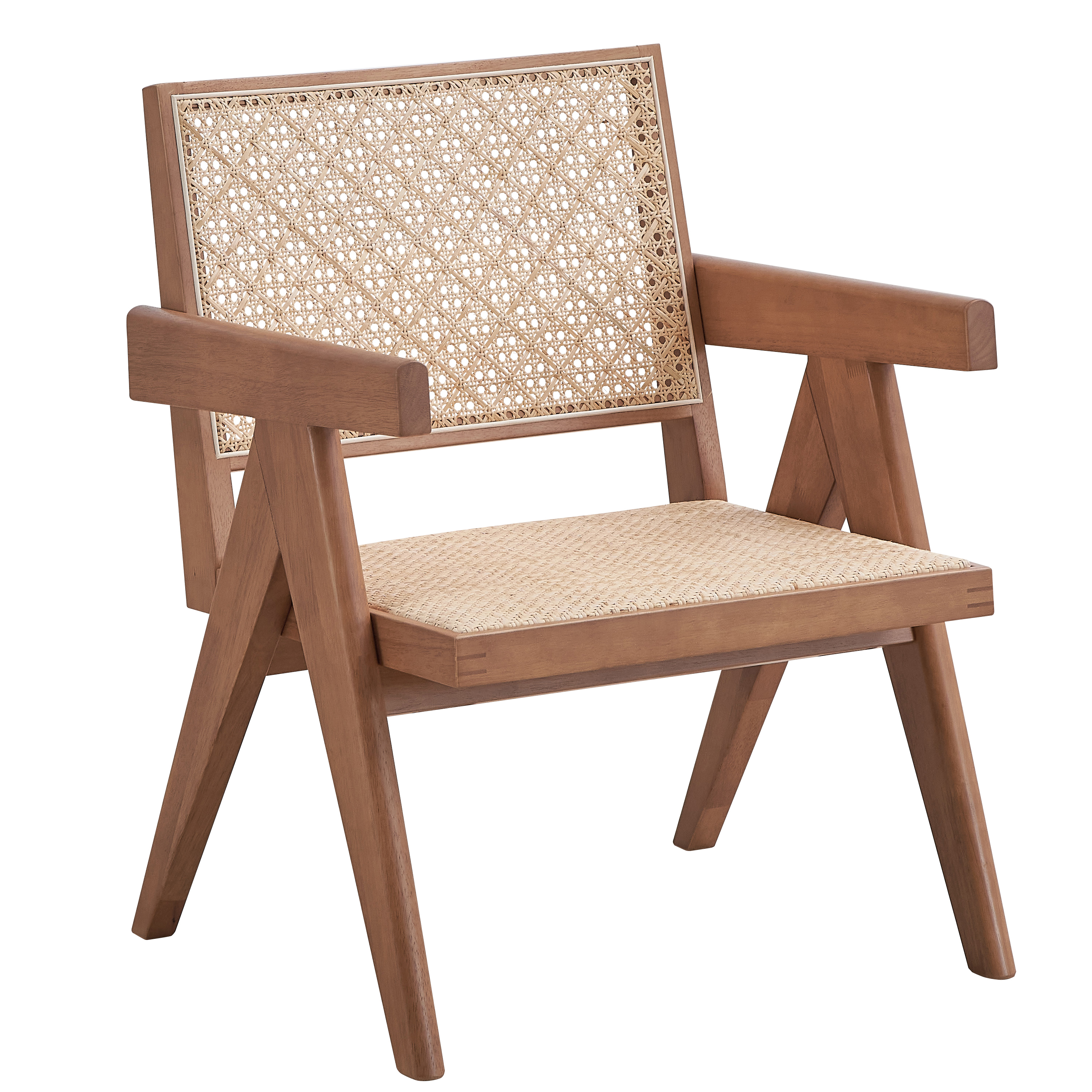 Beige and Natural Accent Chair