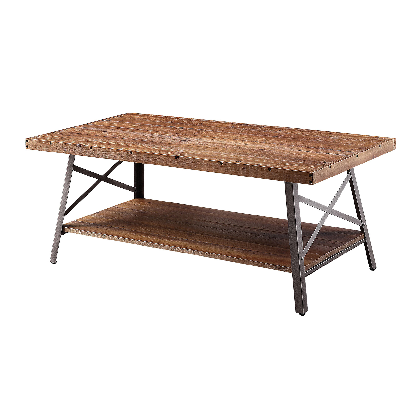 Weathered Oak and Sandy Black Storage Coffee Table