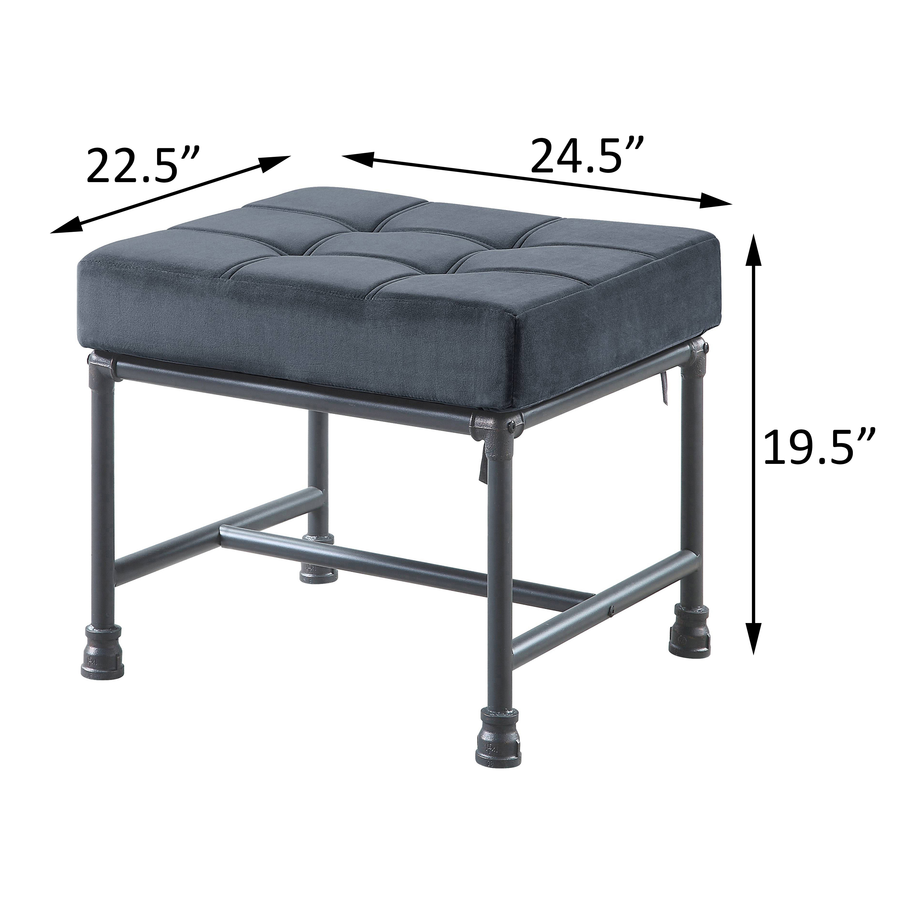 Grey and Sandy Grey Rectangle Ottoman