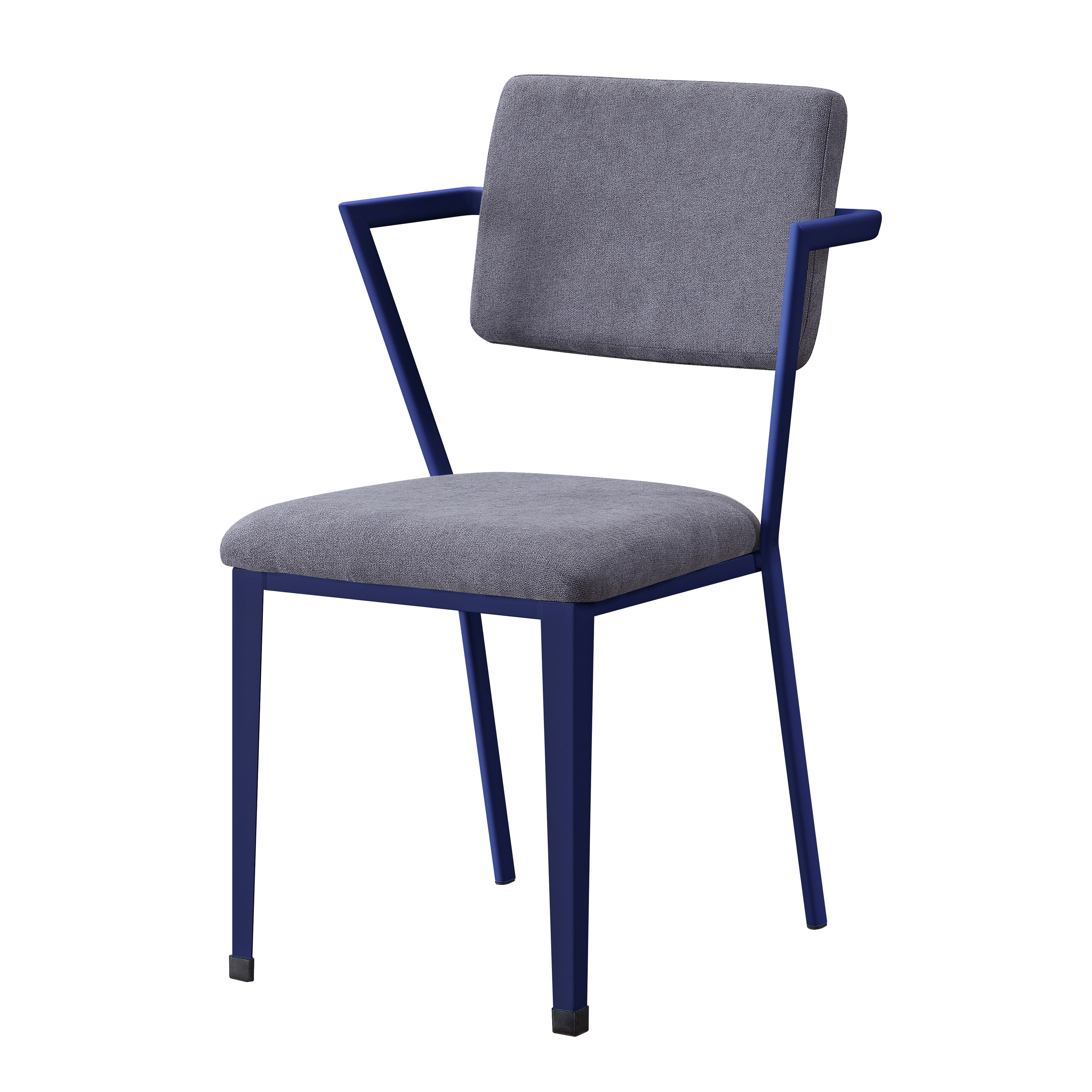 Grey and Blue Open Back Upholstered Office Chair