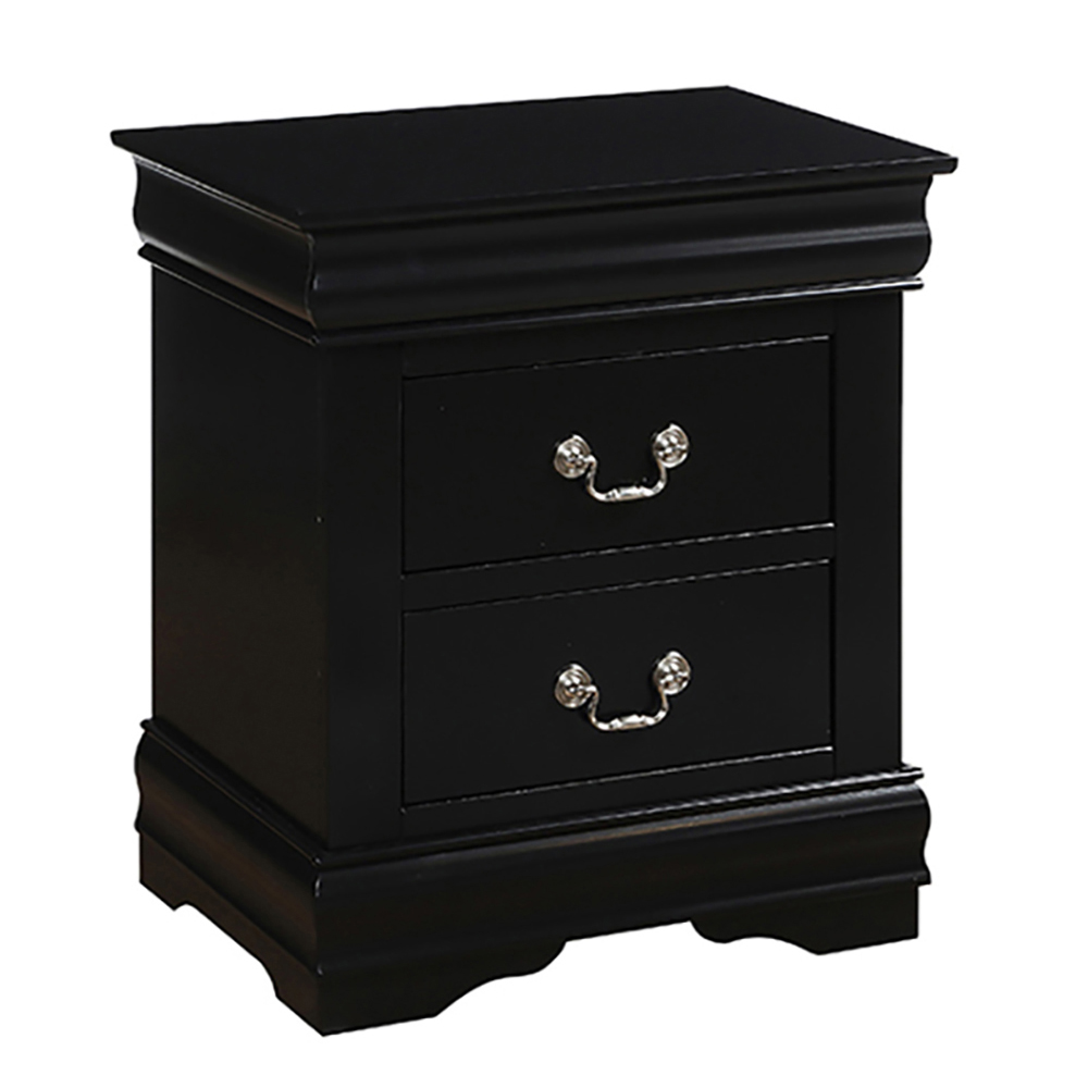 Black 2-drawer Nightstand