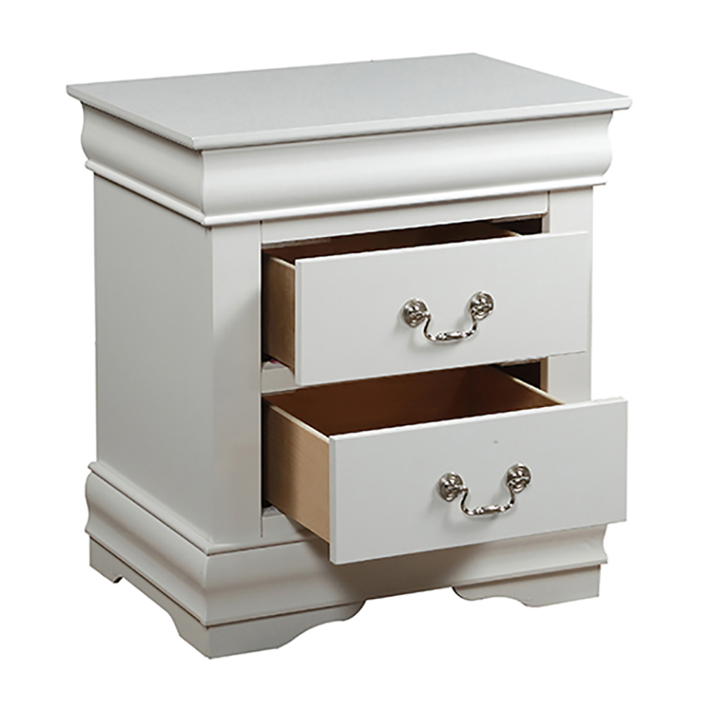 White 2-drawer Nightstand