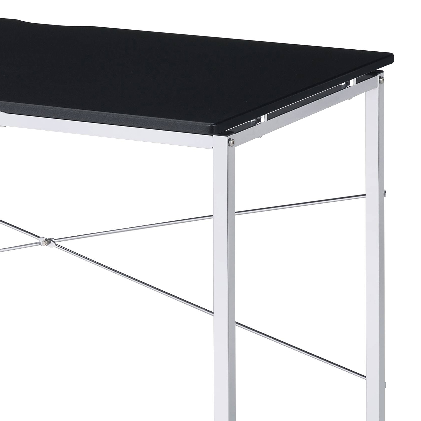 Black and Chrome Writing Desk with Sled Base