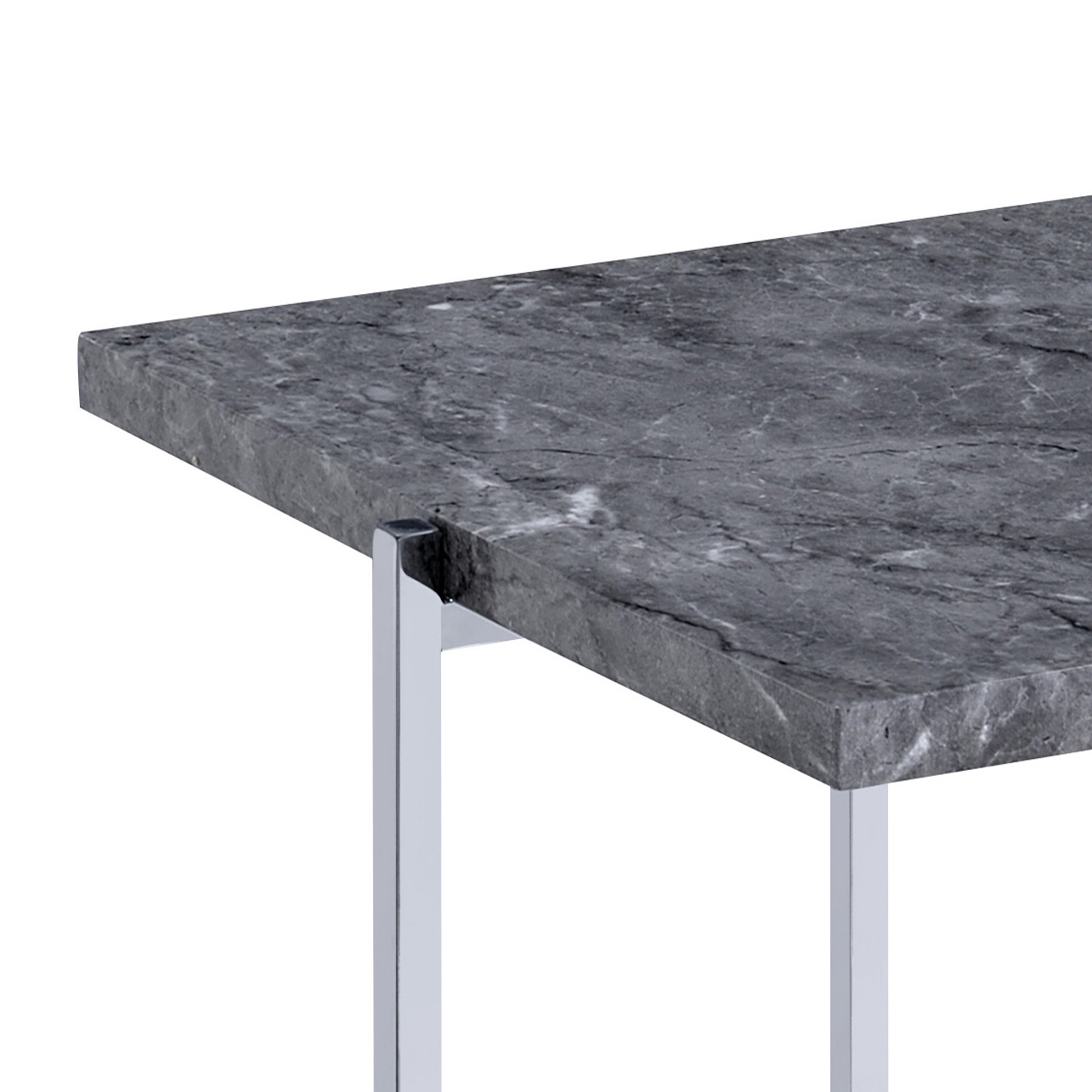 Grey and Chrome Rectangle End Table