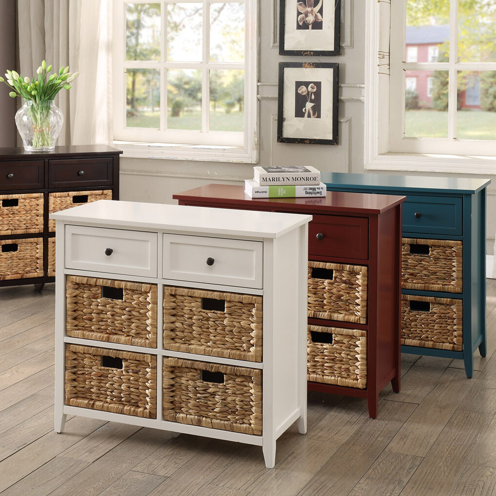 White 6-Drawer Console Cabinet