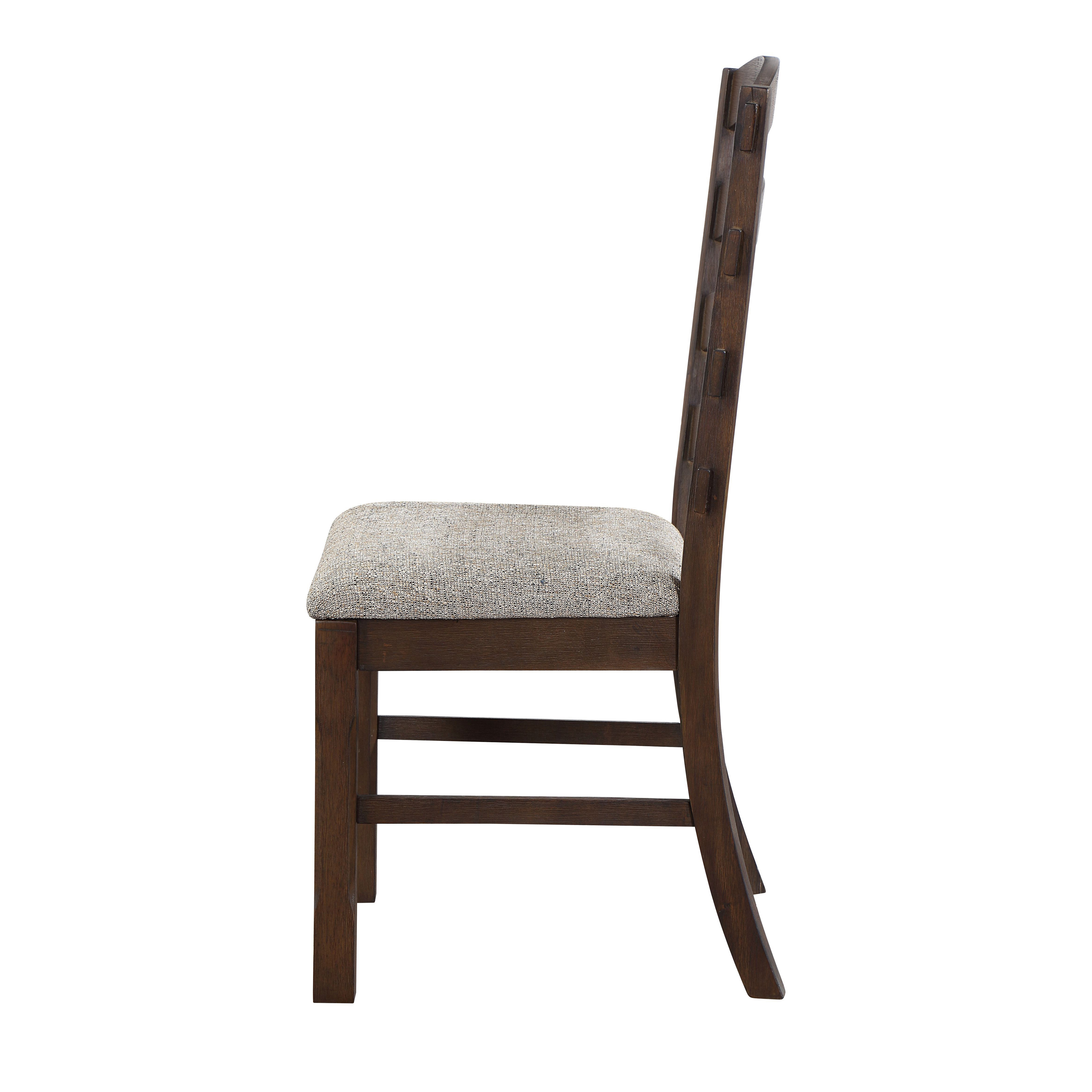 Grey and Rustic Brown Ladder Back Side Chairs (Set of 2)