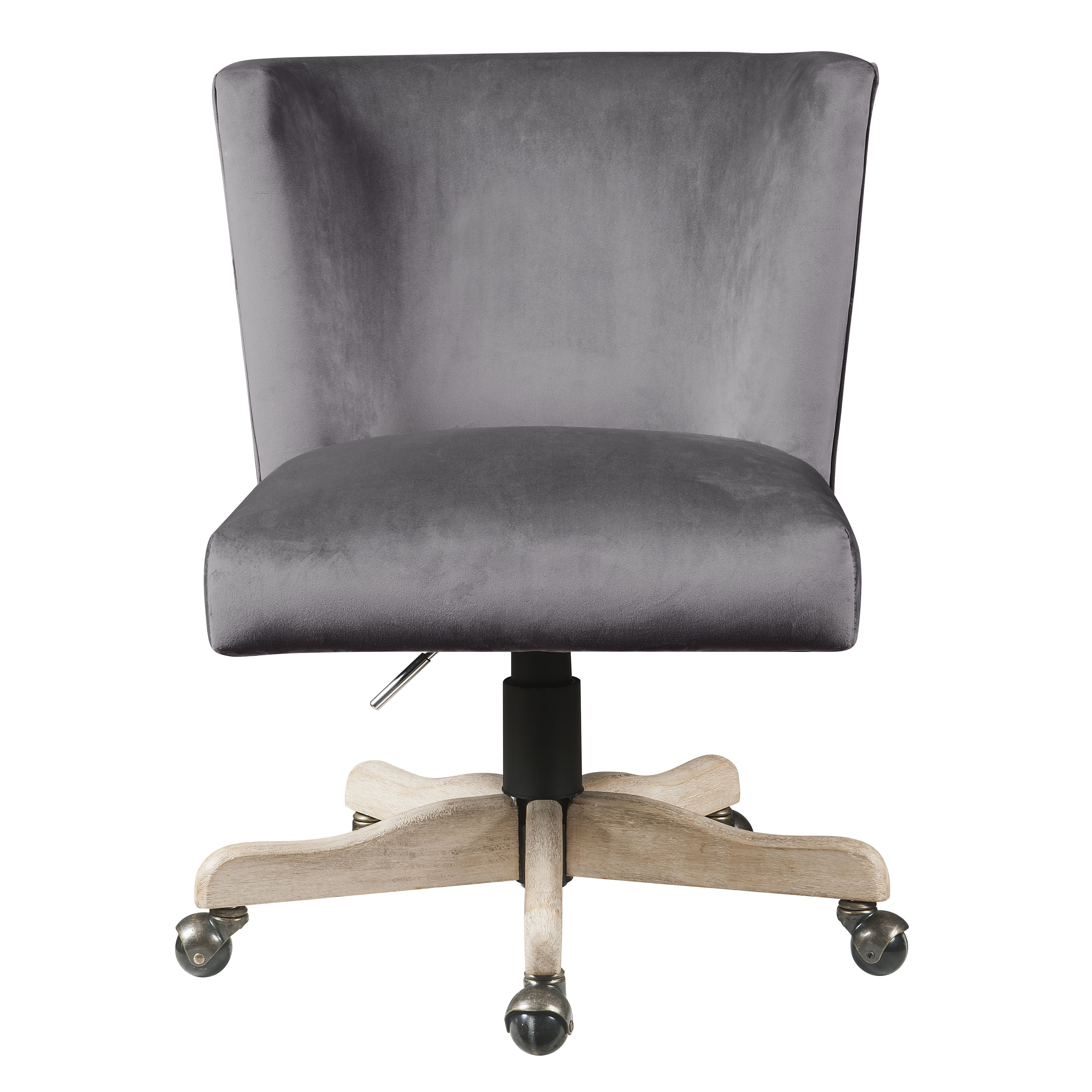 Grey Swivel Office Chair with Casters