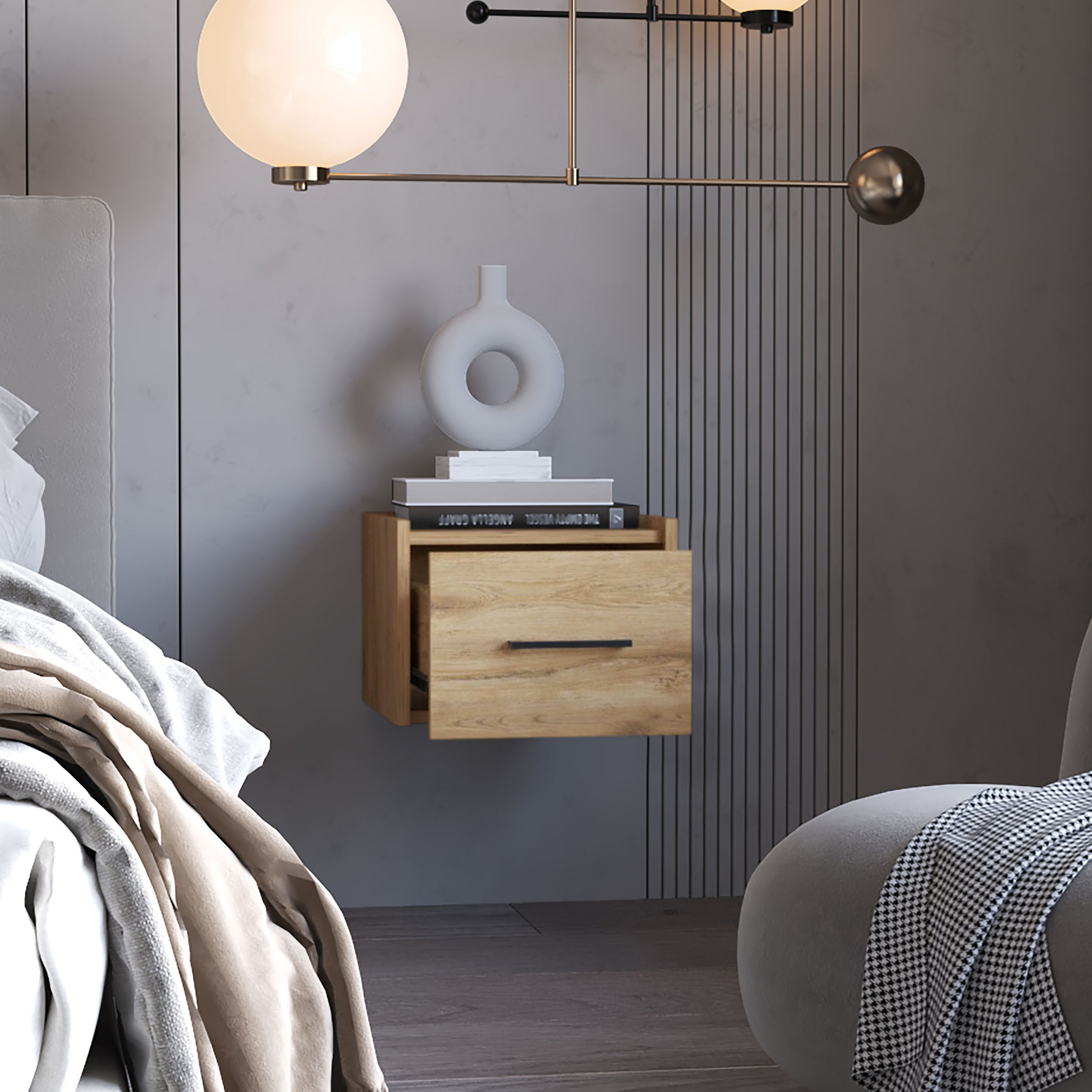 Macadamia Wall-Mounted Floating Nightstand