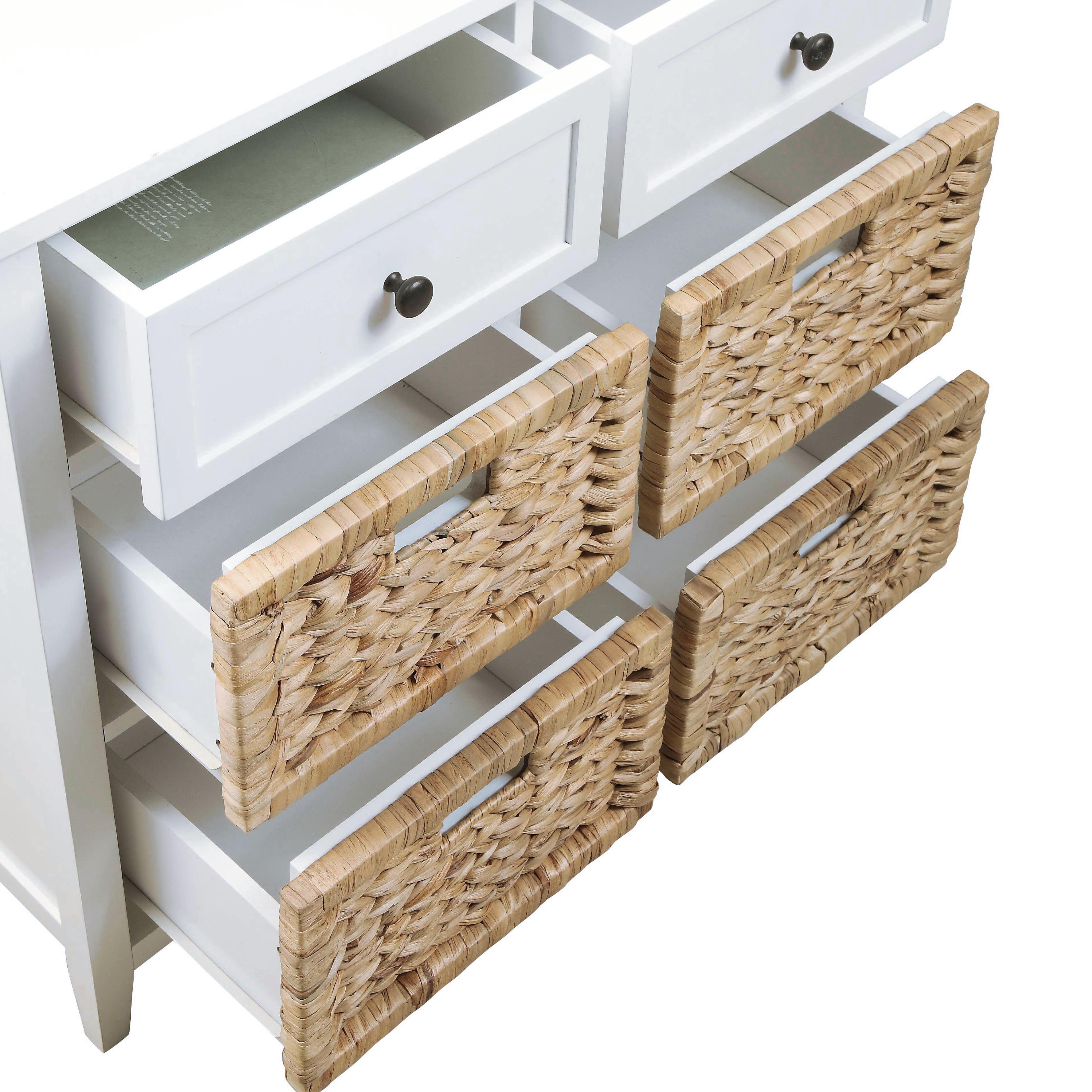 White 6-Drawer Console Cabinet