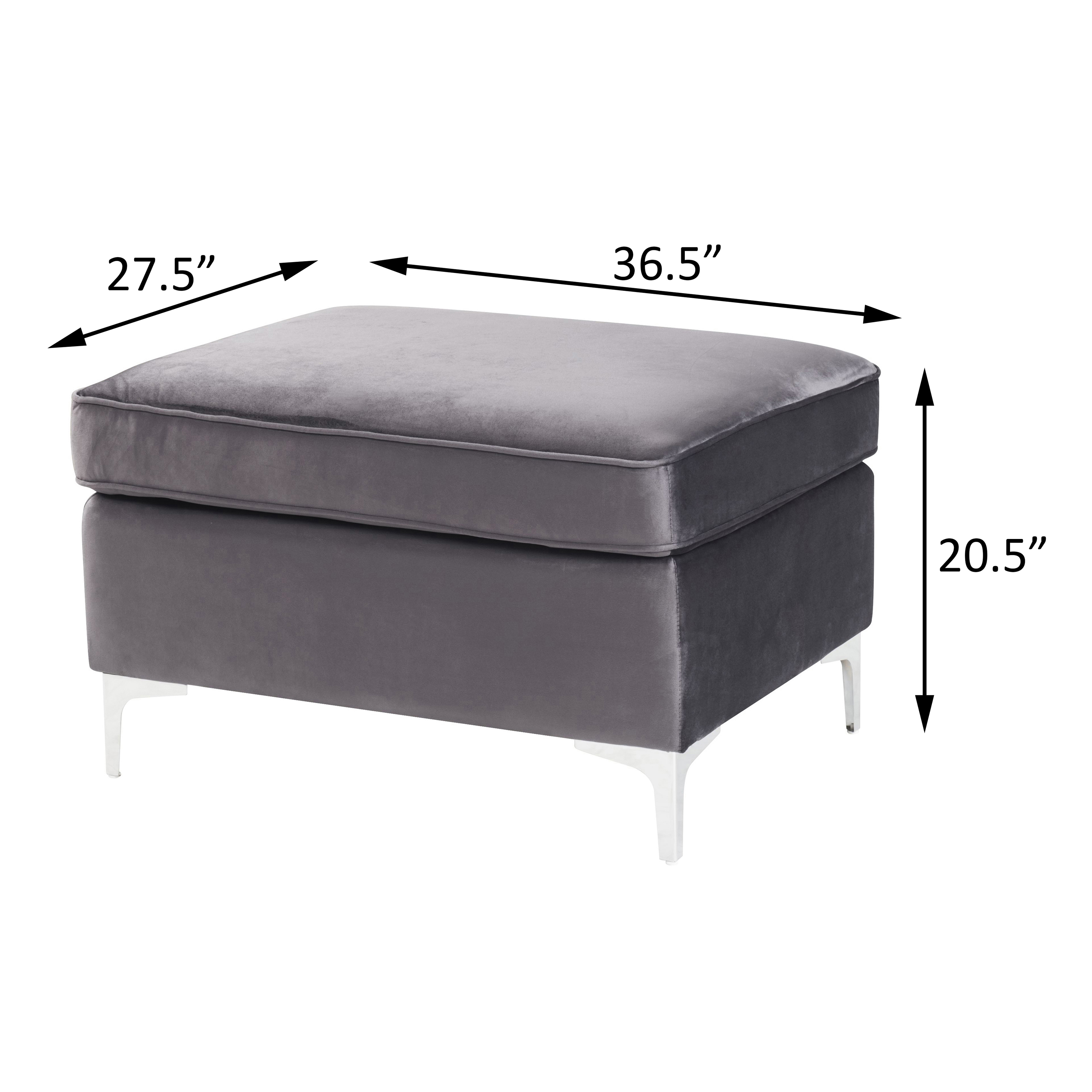 Grey Rectangle Ottoman