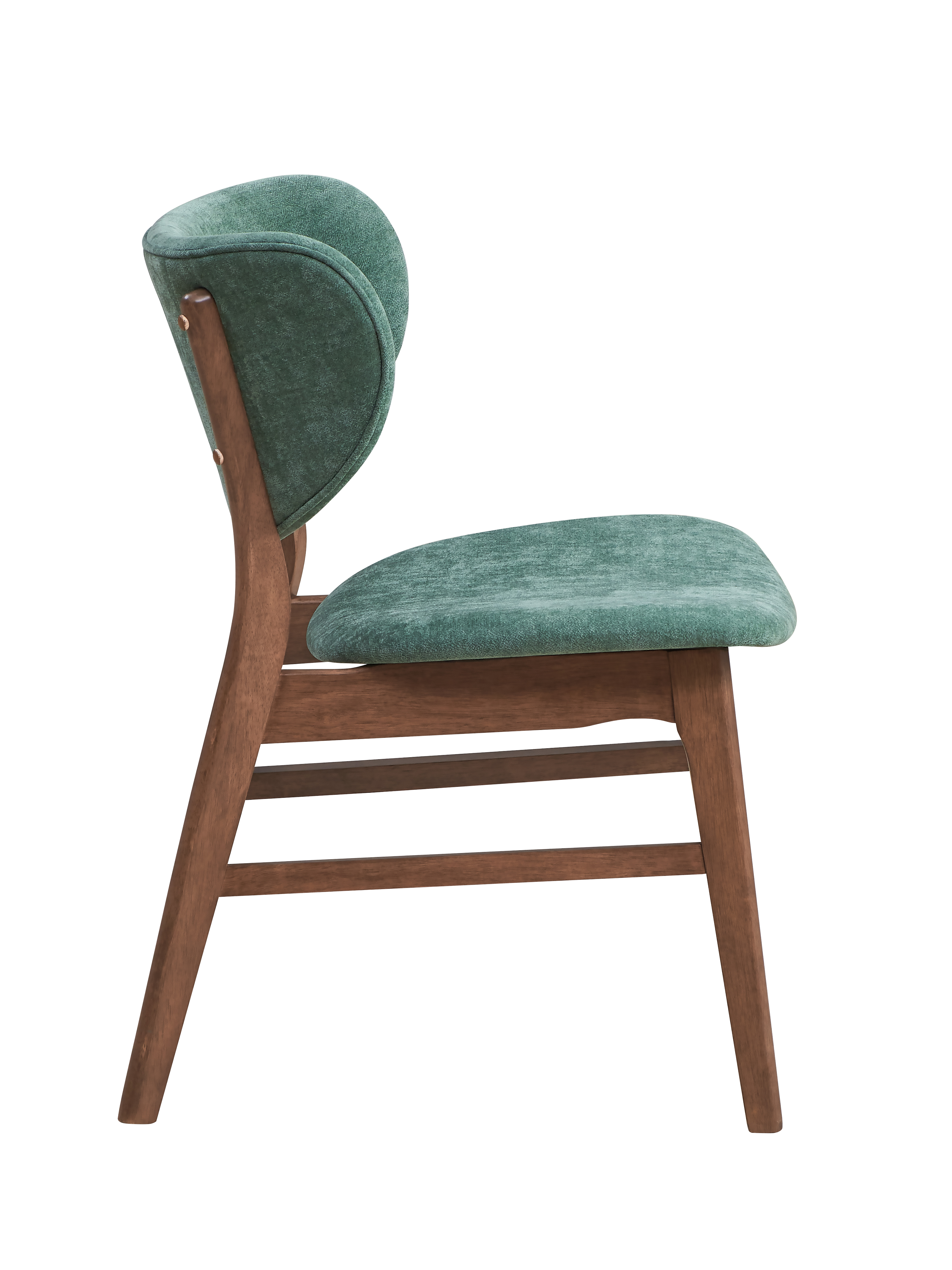 Green and Walnut Padded Side Chair (Set of 2)