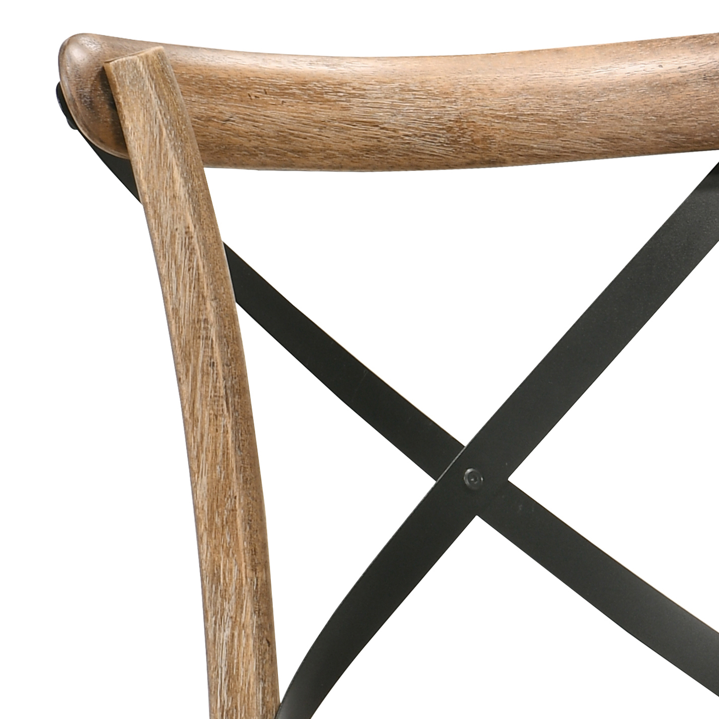 Rustic Oak Side Chair with Cross Back (Set of 2)