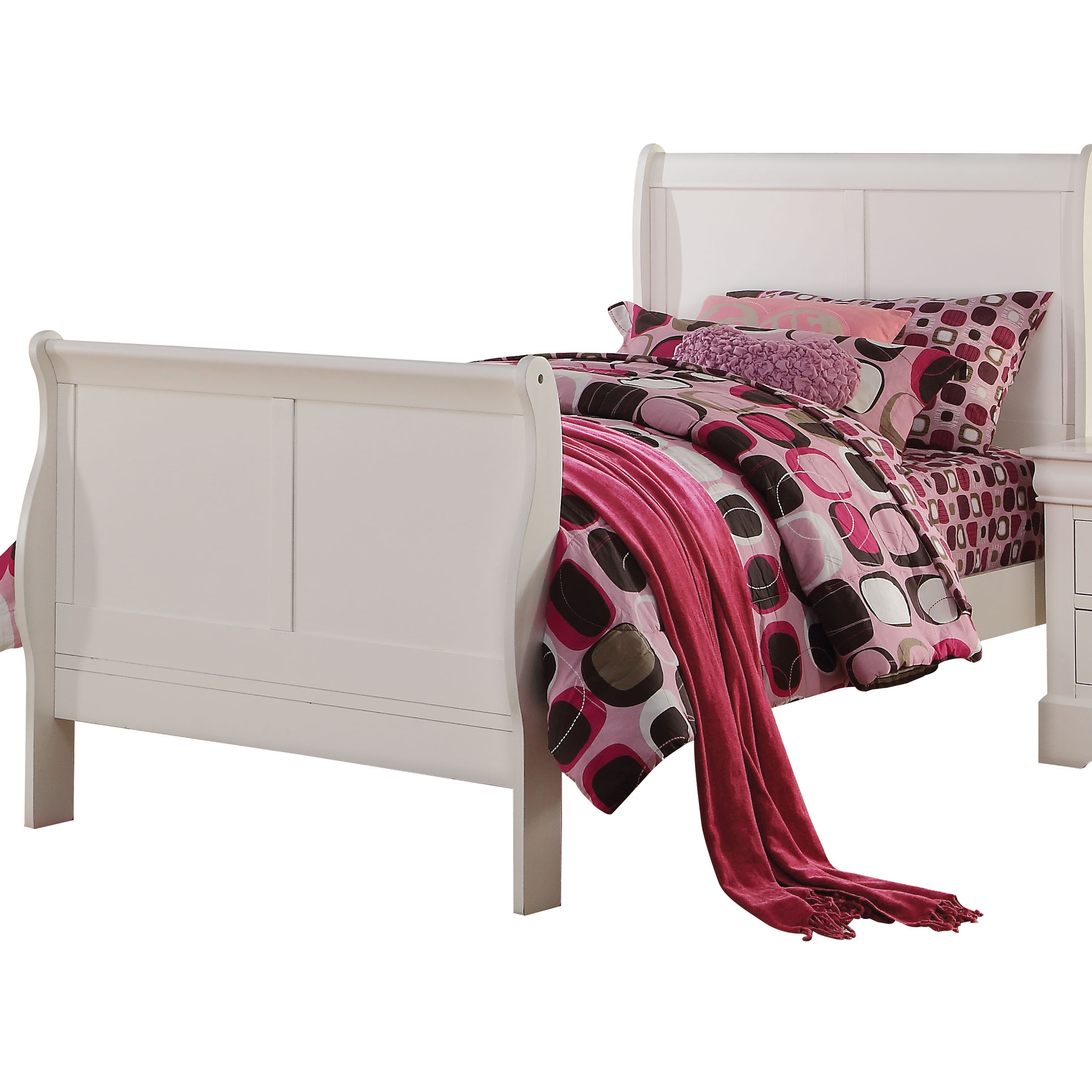 White Full Sleigh Bed