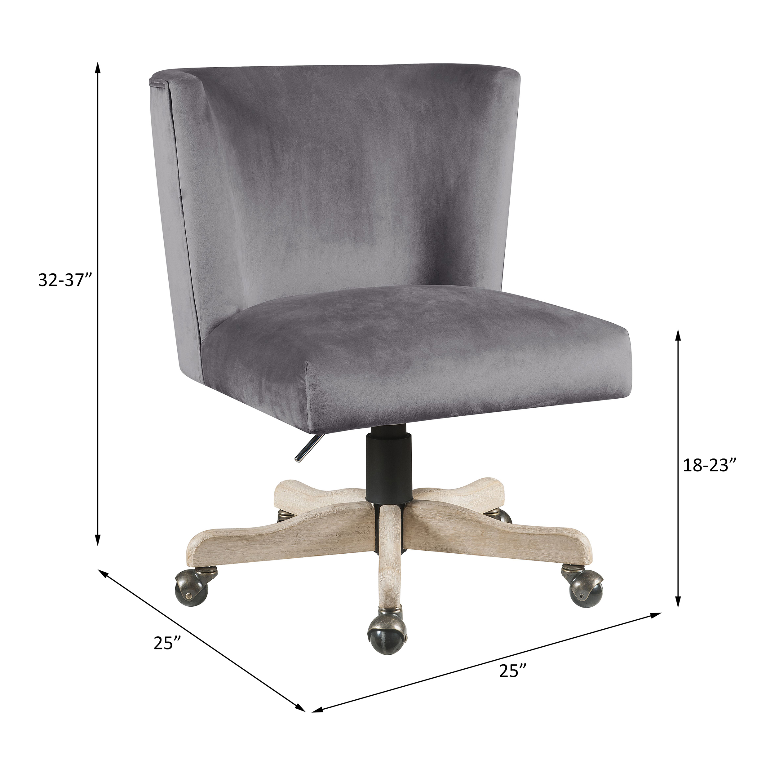 Grey Swivel Office Chair with Casters