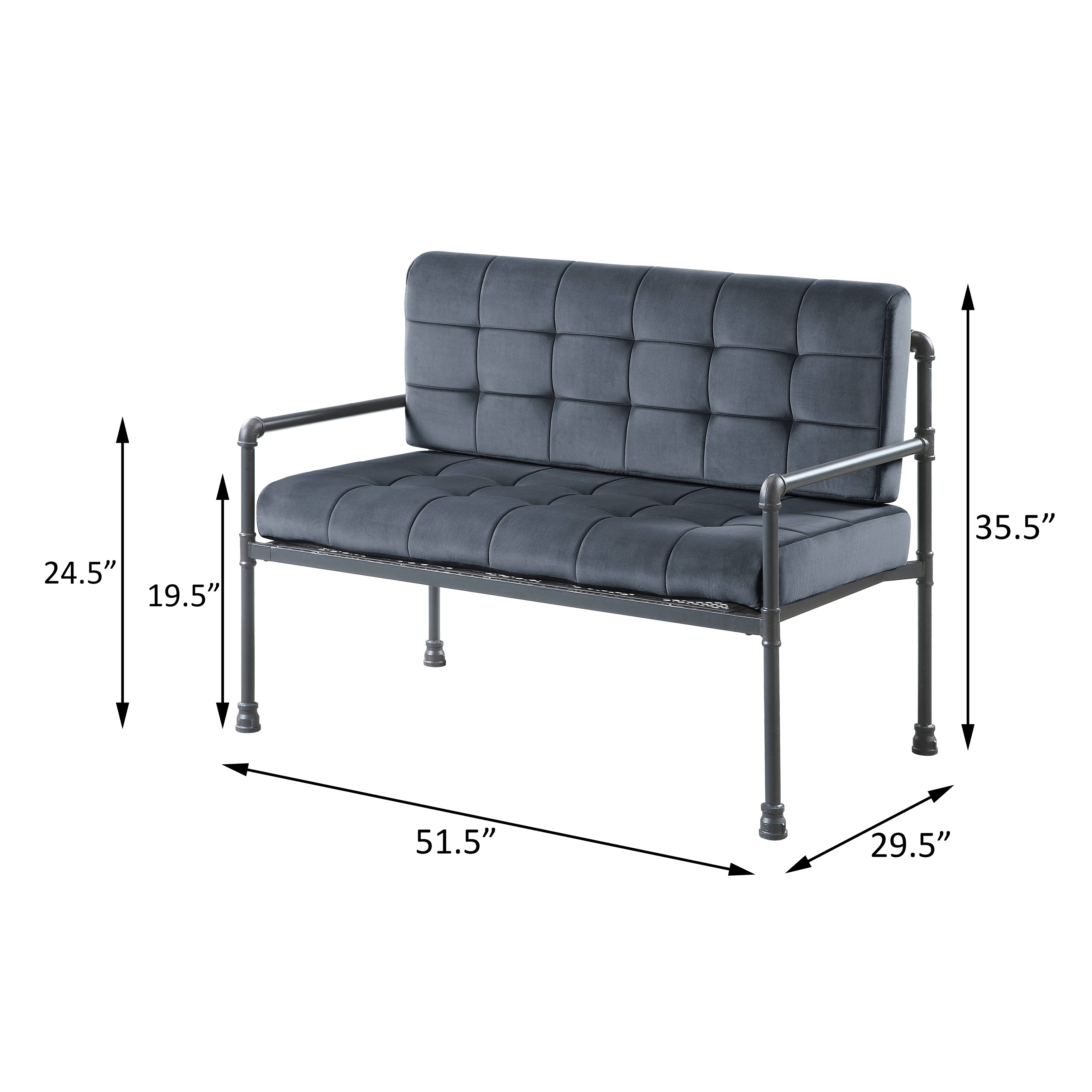 Grey and Sandy Grey Loveseat with Loose Back