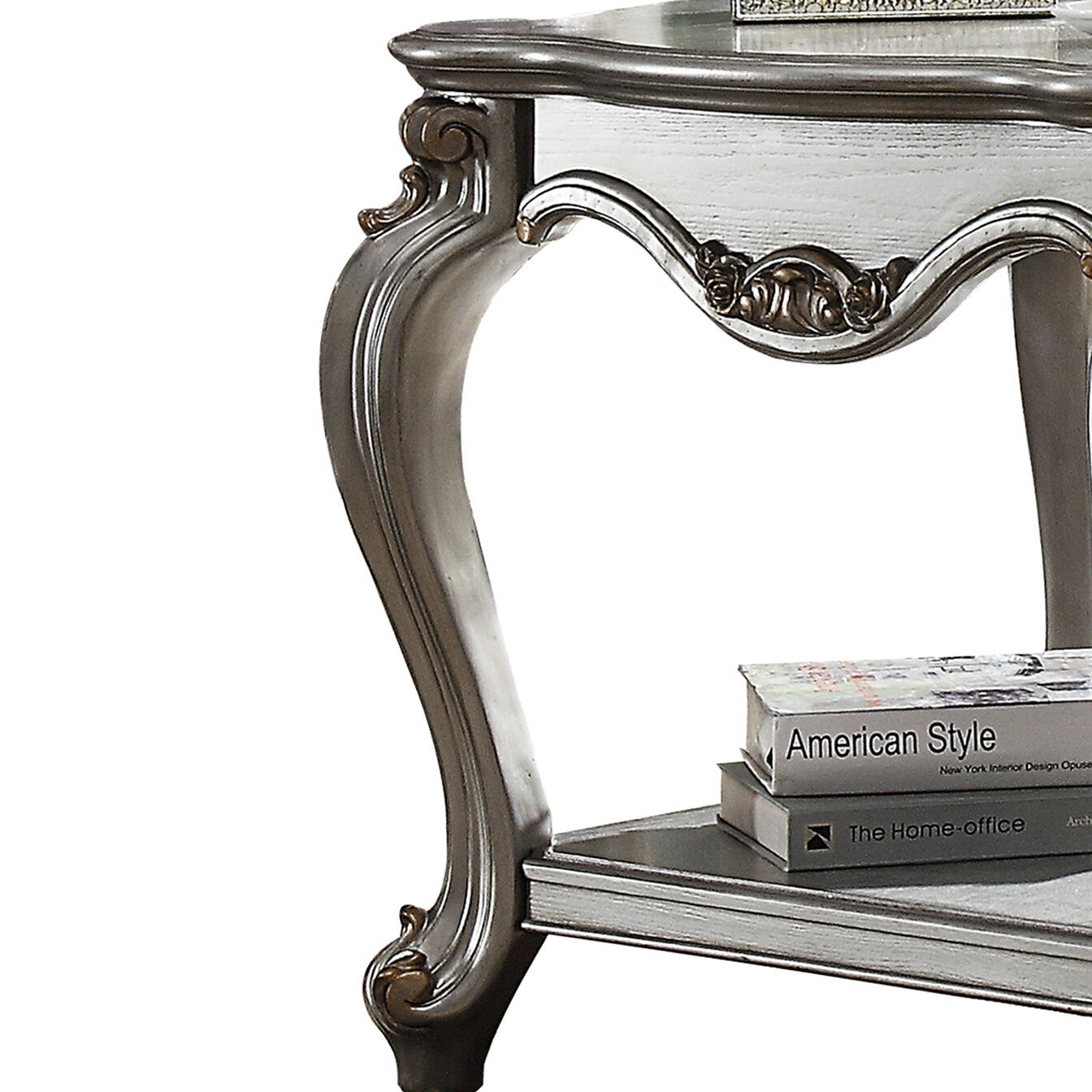 Antique Platinum 1-Shelf End Table