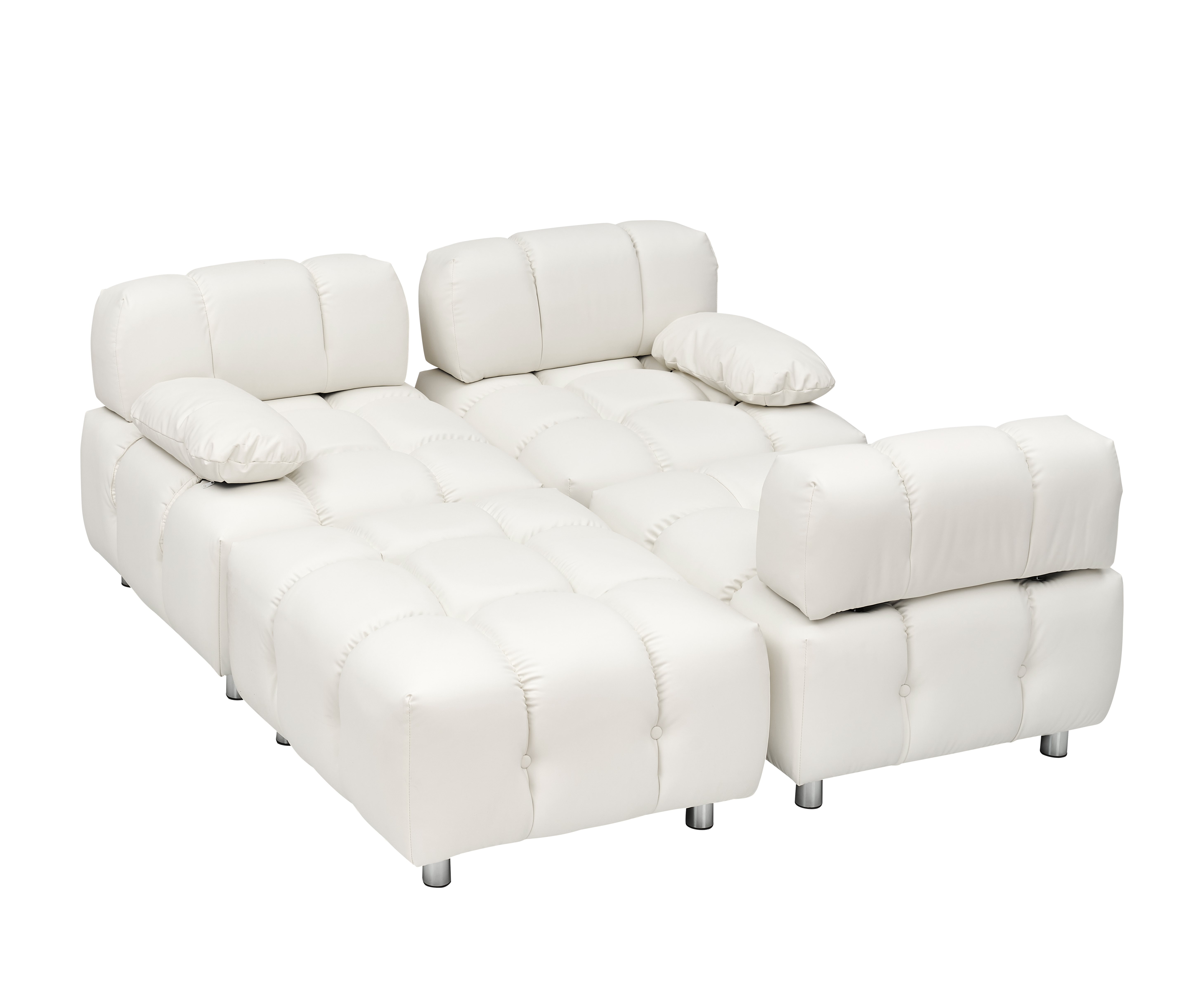 A 90.60-inch technology cloth beige sofa, waterproof, stain and cat scratch resistant, can comfortably sit in the apartment bedroom without taking up space.