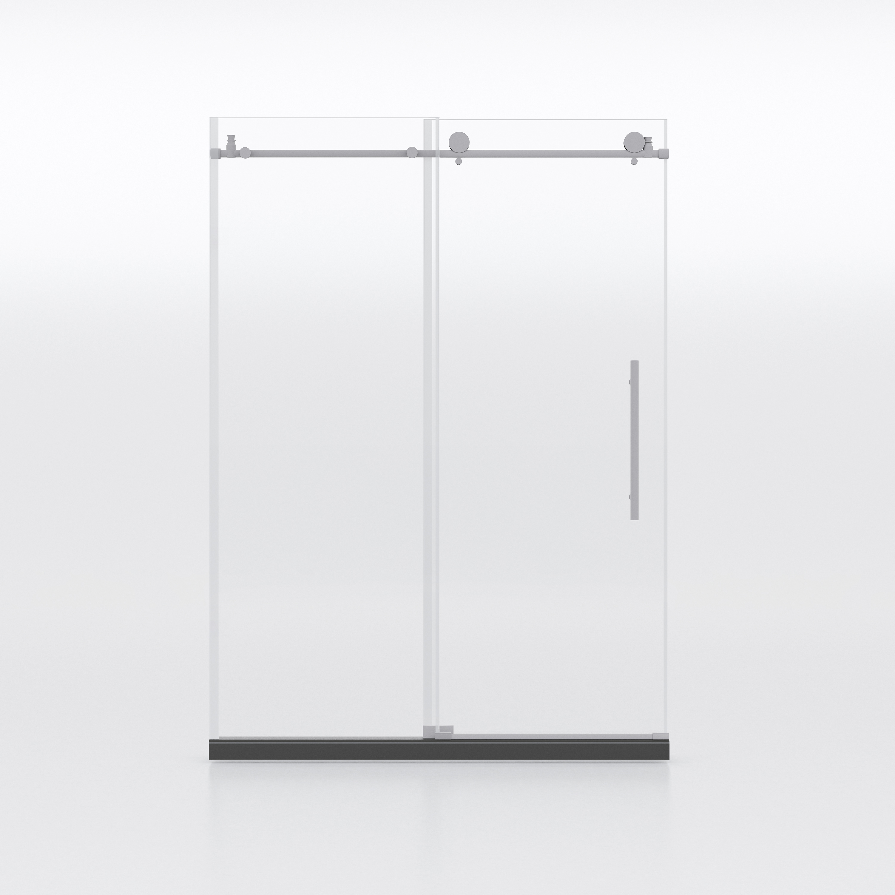 Frameless Shower Doors 60" Width x 76"Height with 5/16"(8mm) Clear Tempered Glass, Brushed Nickel Finish