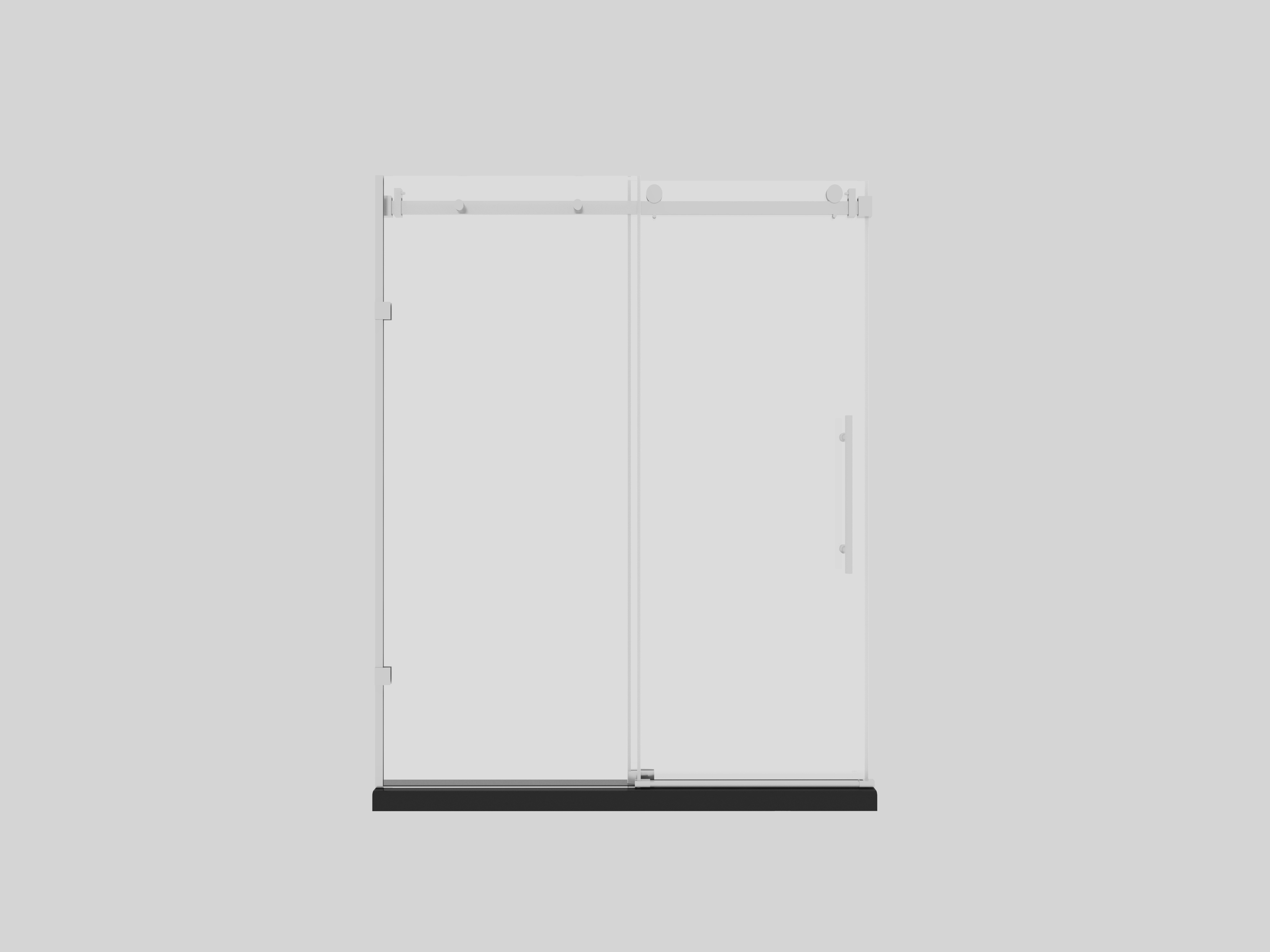 Frameless Sliding Glass Shower Doors 72" Width x 76"Height with 3/8"(10mm) Clear Tempered Glass, Brushed Nickel Finish