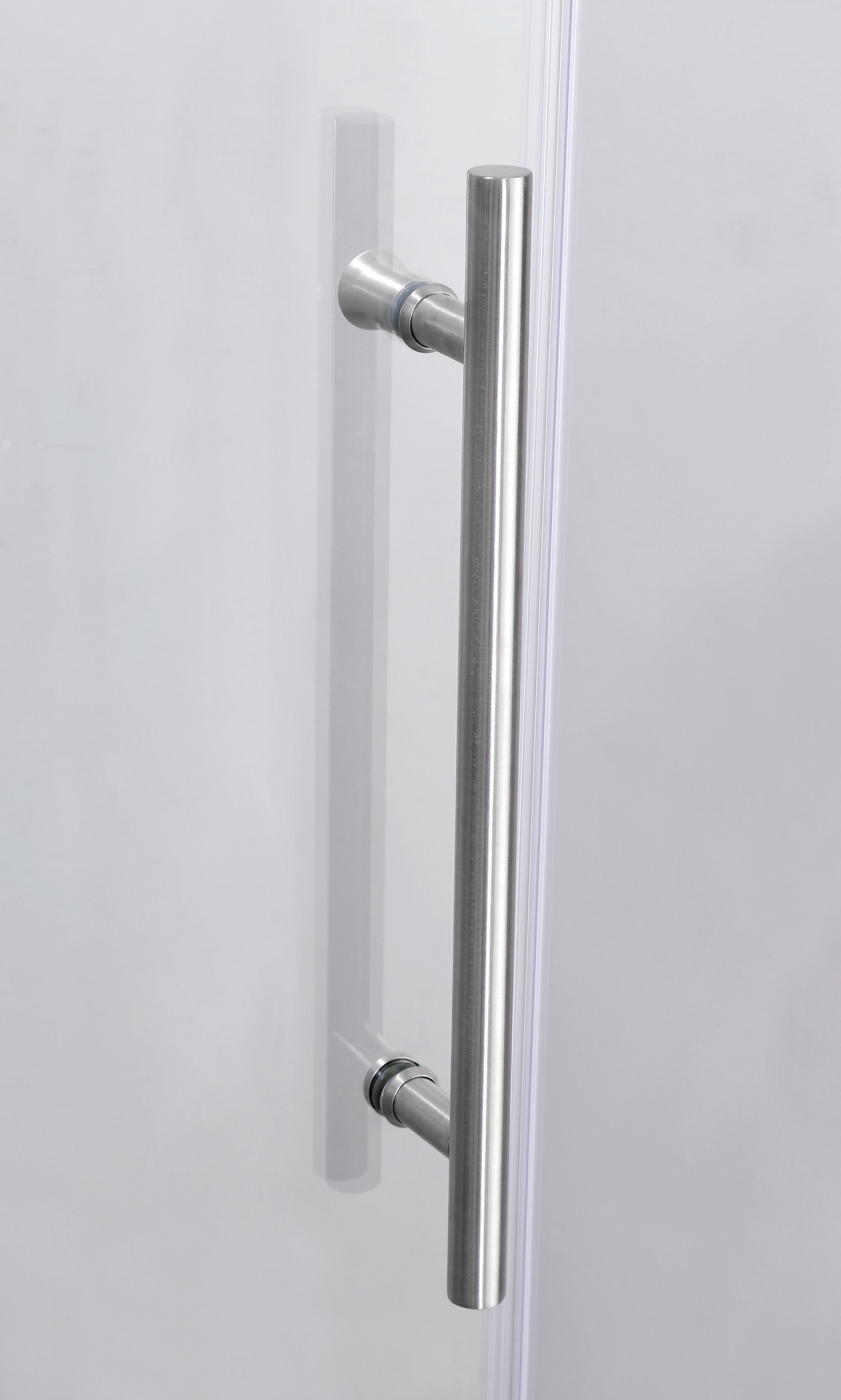 Frameless Sliding Glass Shower Doors 72" Width x 76"Height with 3/8"(10mm) Clear Tempered Glass, Brushed Nickel Finish