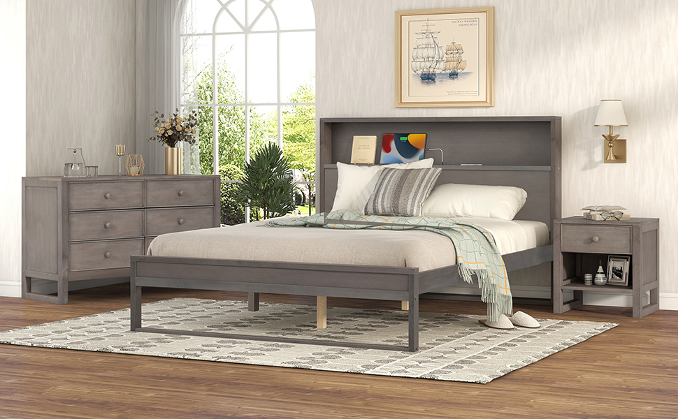 Platform bed online sets queen