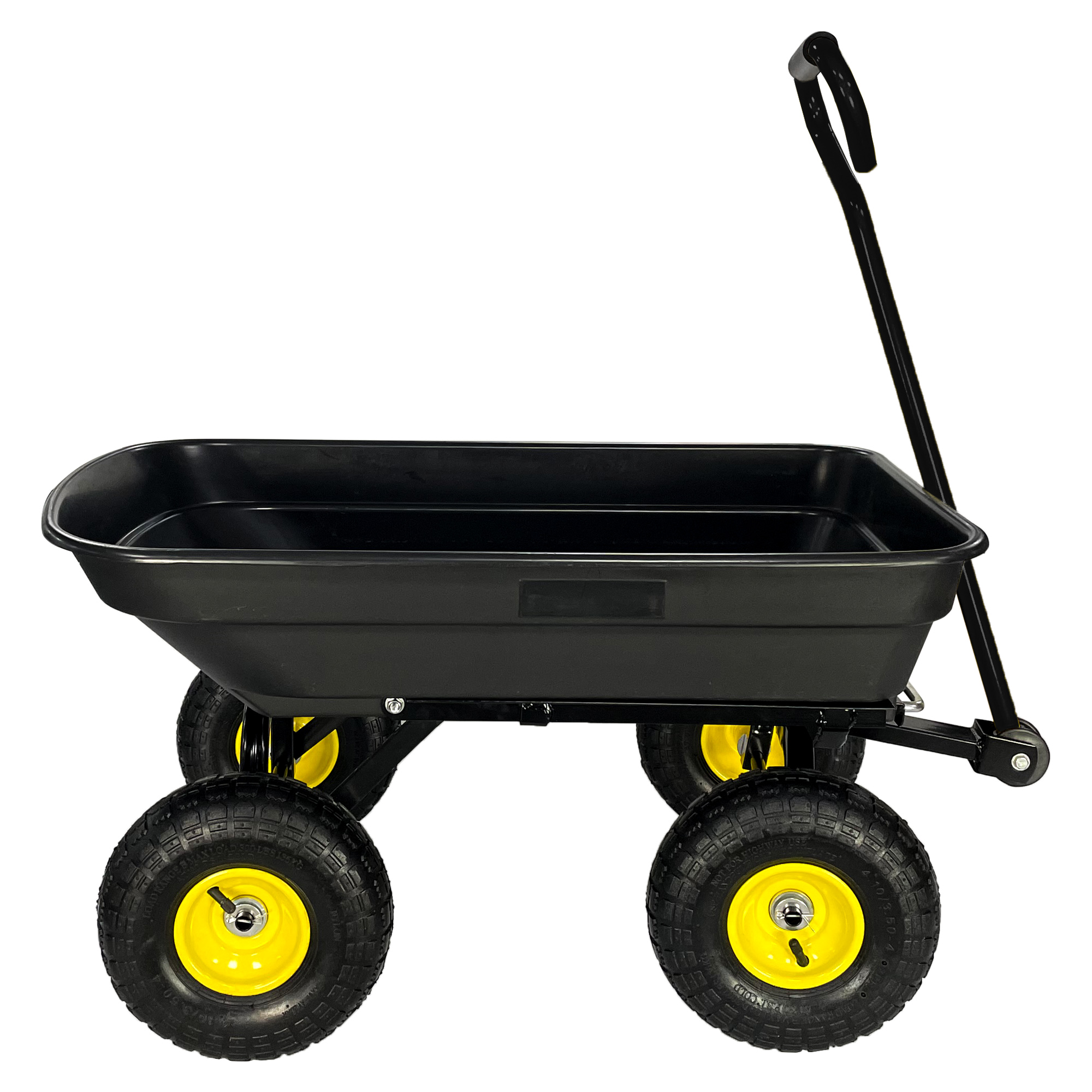 Folding car Poly Garden dump truck with steel frame, 10 inches. Pneumatic tire, 300 lb capacity body 75L