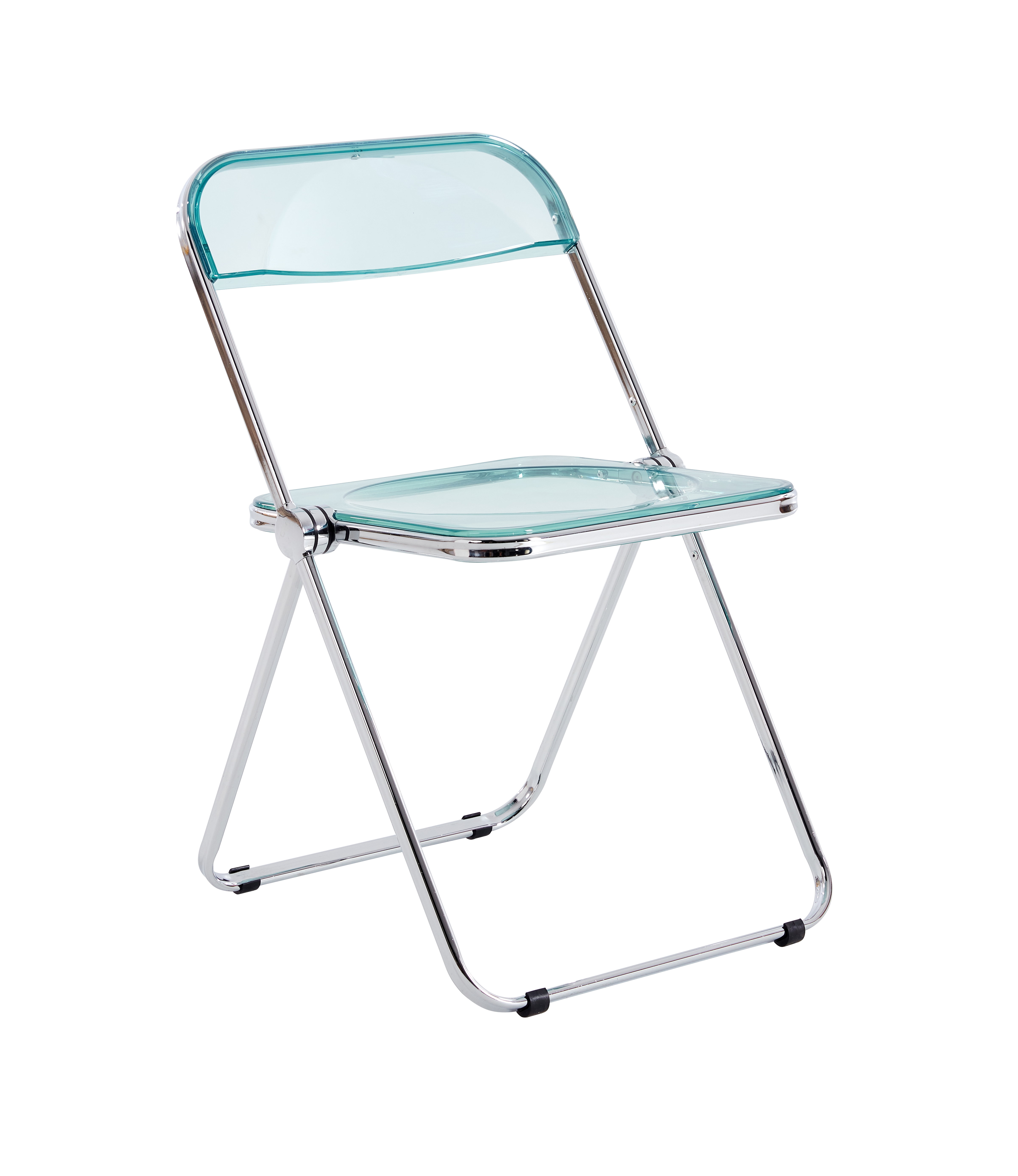 LIGHT Blue Clear Transparent Folding Chair Chair Pc Plastic Living Room Seat ZDY-QIANLAN-4