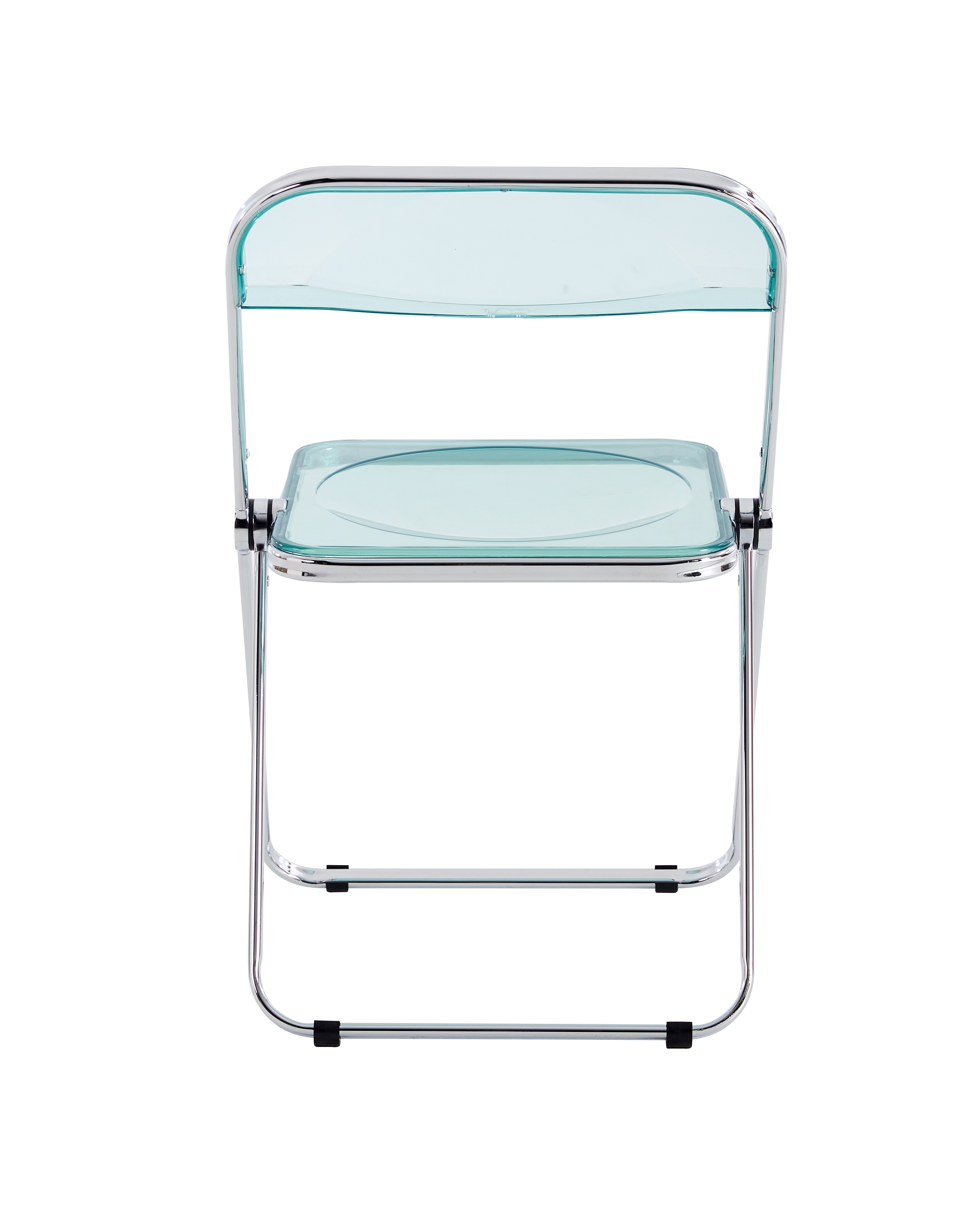 LIGHT Blue Clear Transparent Folding Chair Chair Pc Plastic Living Room Seat ZDY-QIANLAN-4