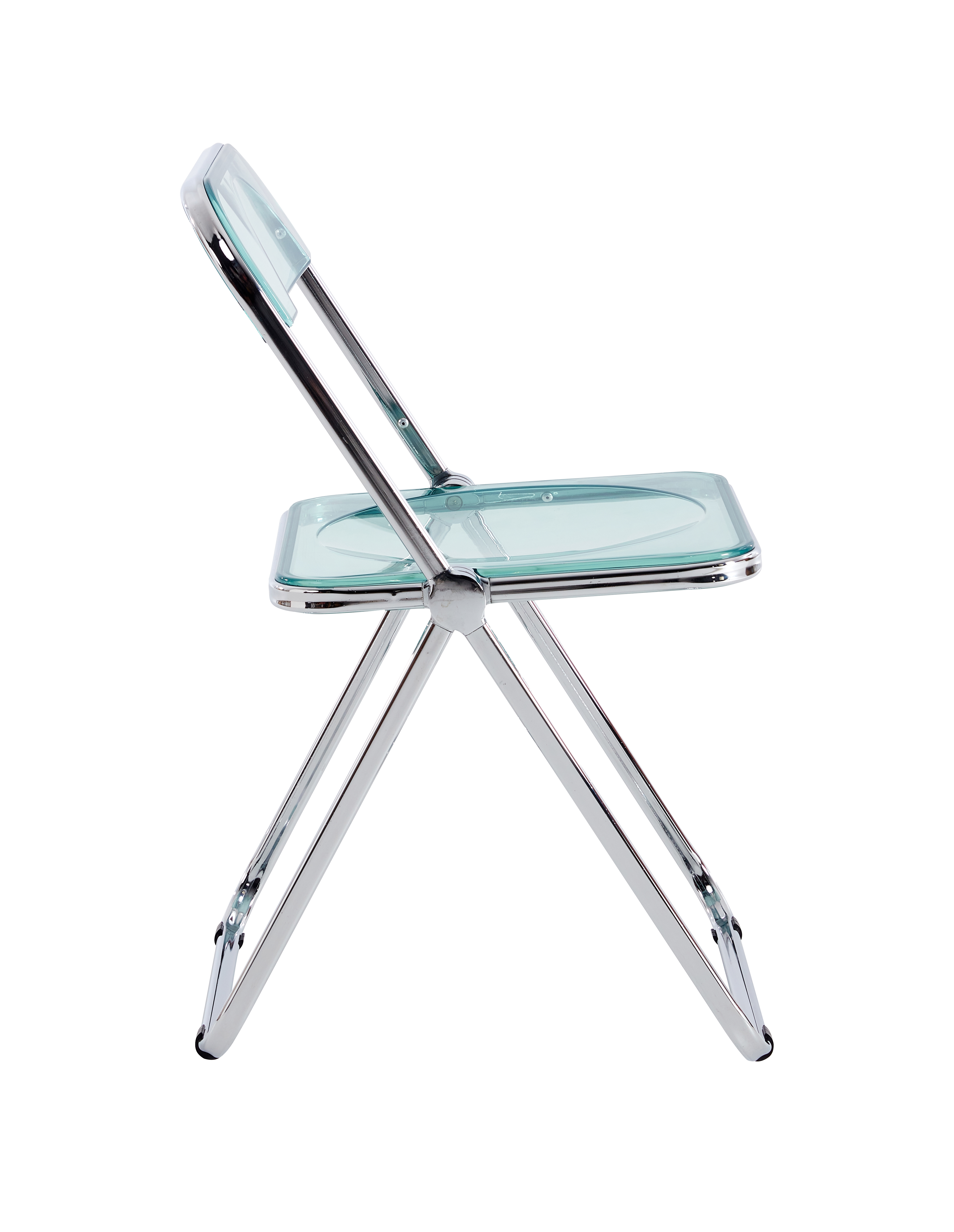 LIGHT Blue Clear Transparent Folding Chair Chair Pc Plastic Living Room Seat ZDY-QIANLAN-4