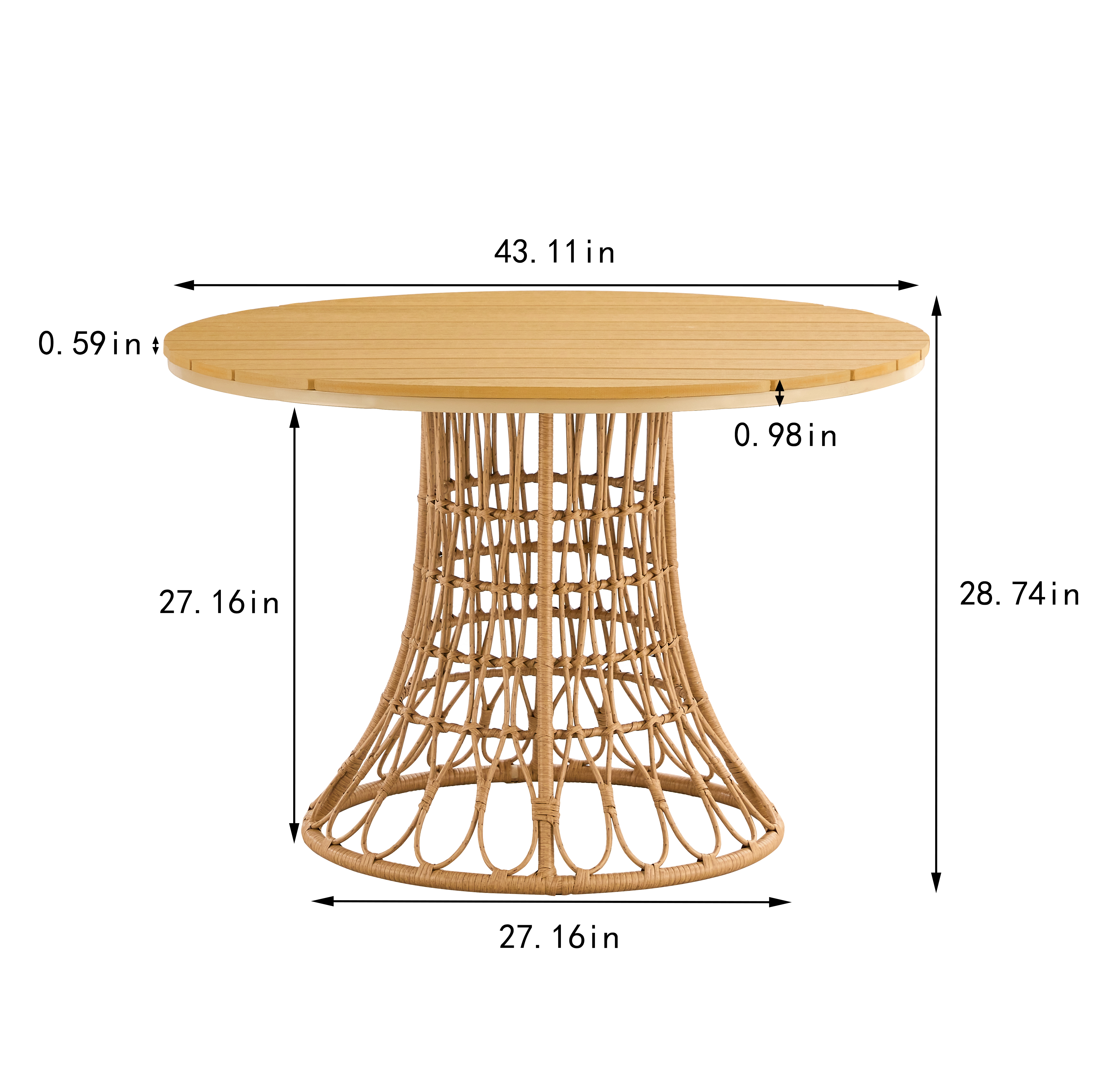 Outdoor dining simple bamboo chair table