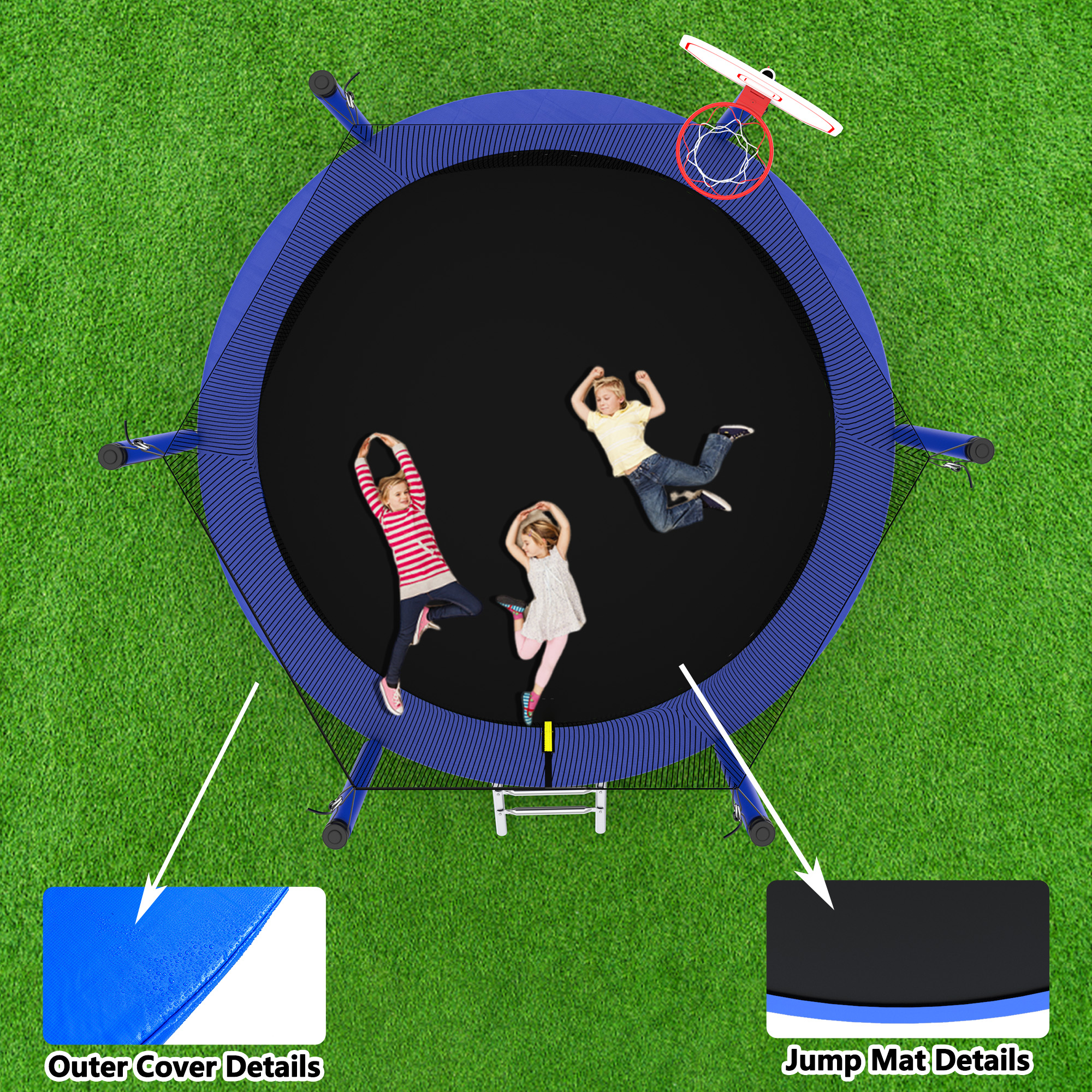 8FT TRAMPOLINE Blue