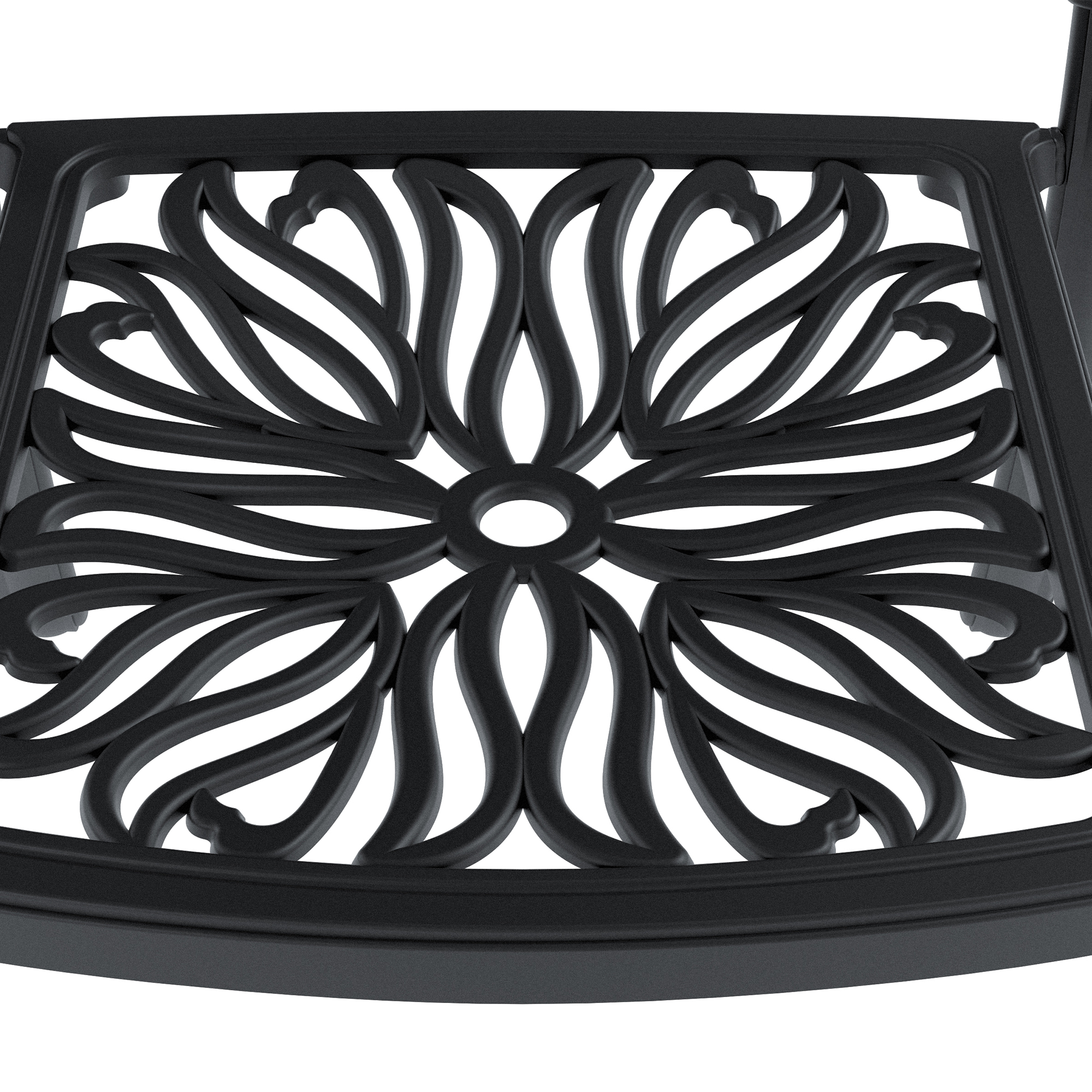 Cast Aluminum Patio Dining Chair 6PCS With Black Frame and Cushions In Random Colors