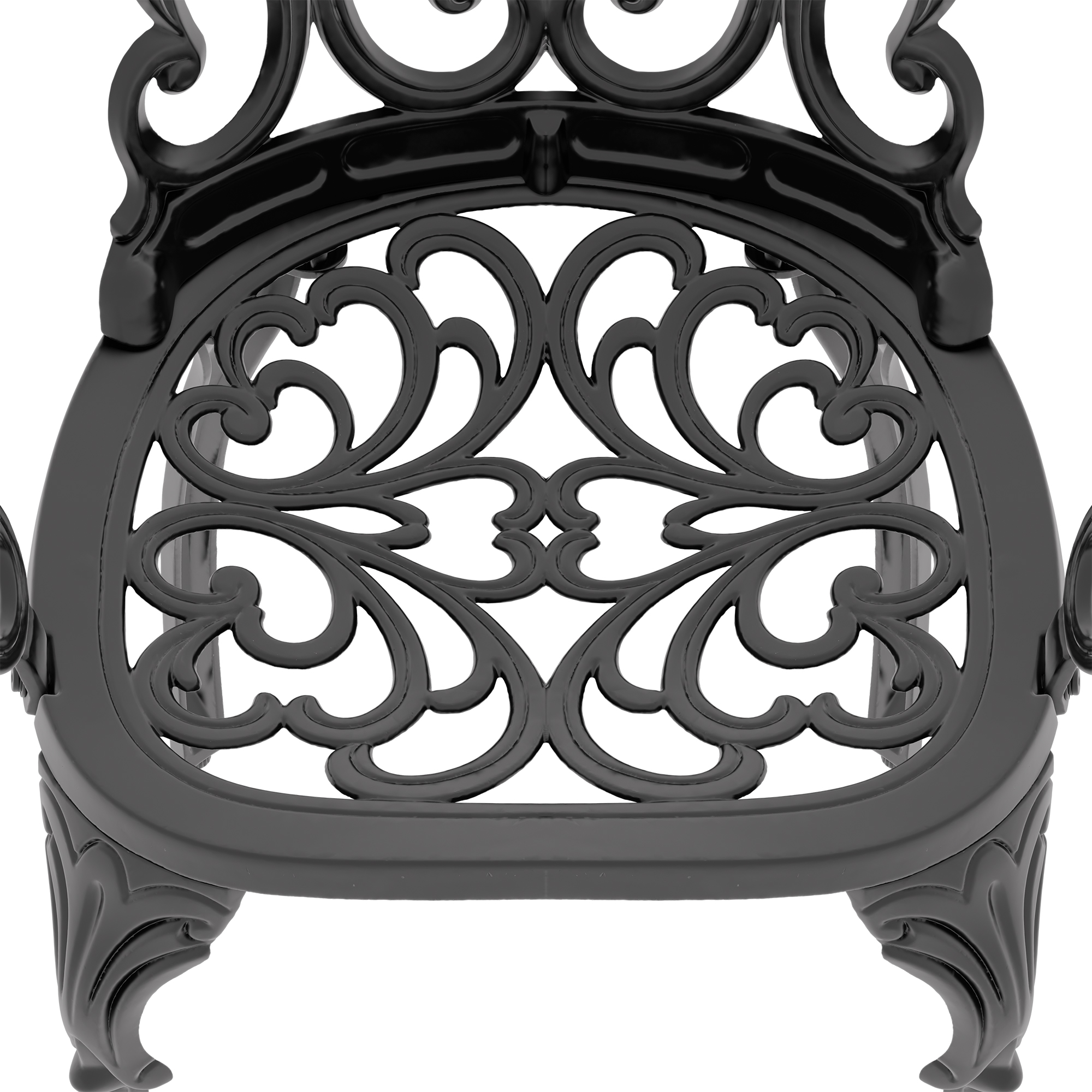 Cast Aluminum Patio Dining Chair 2PCS With Black Frame and Cushions In Random Colors