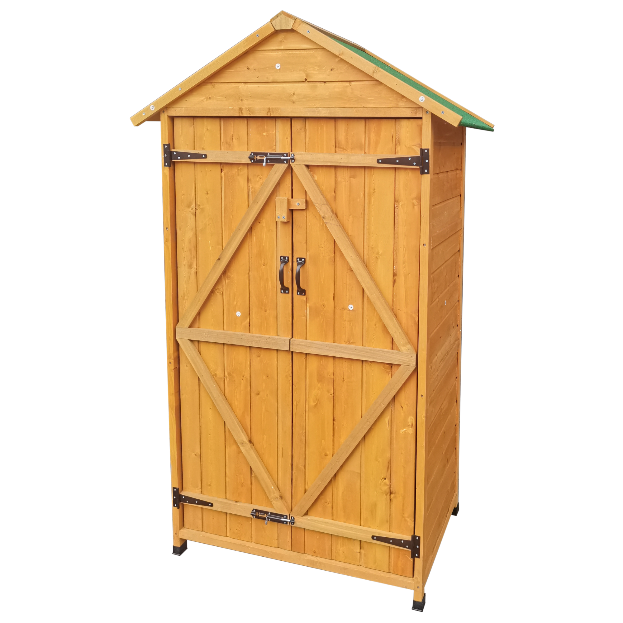 XWT010 WOODEN SHED Natural for backyard garden big spire Tool storage 68.50"X 22.83"X 40.35"