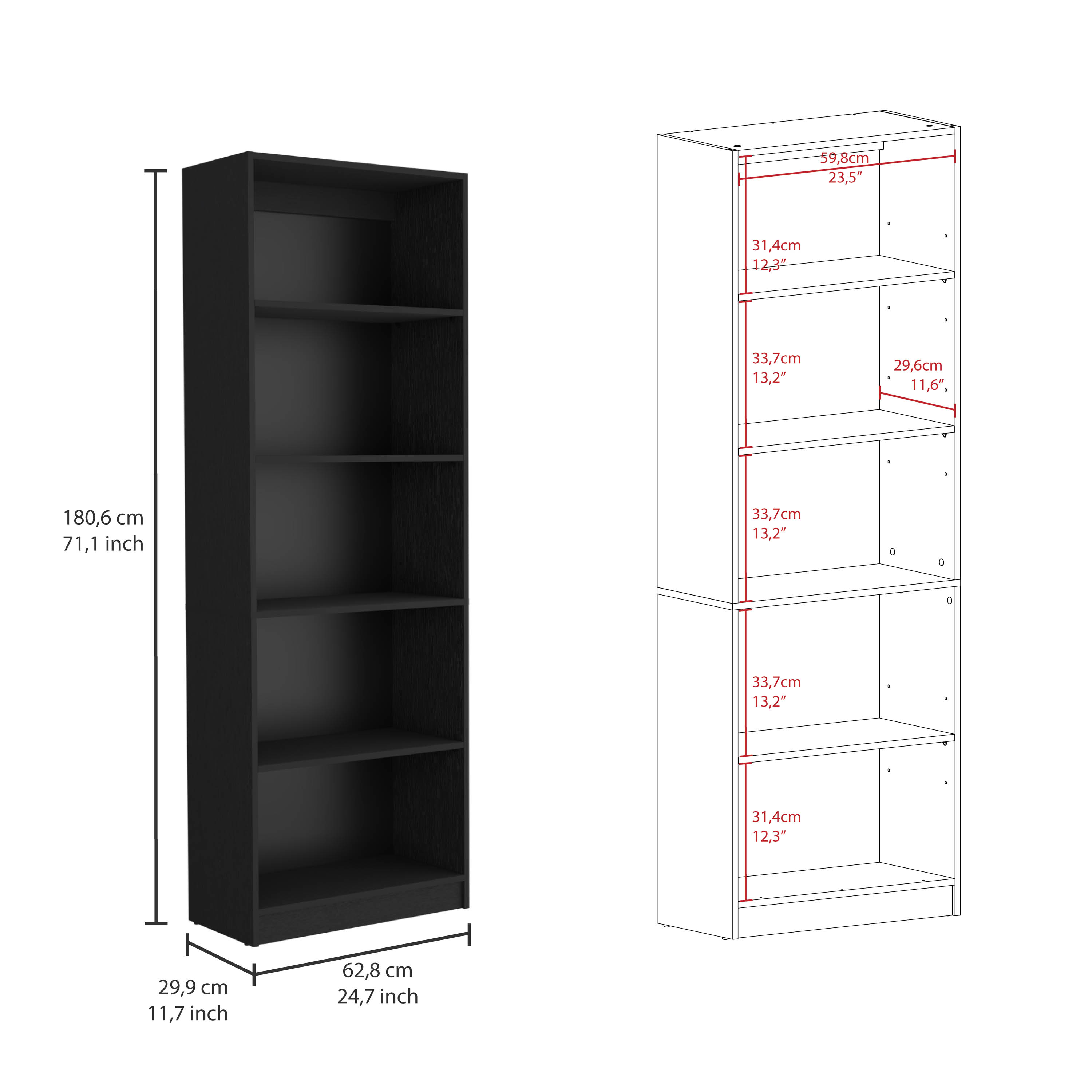 Bartow 3 Piece Home Bookcase set, 60" Wide with 15 Shelves ,  Living Room Set Set  Black