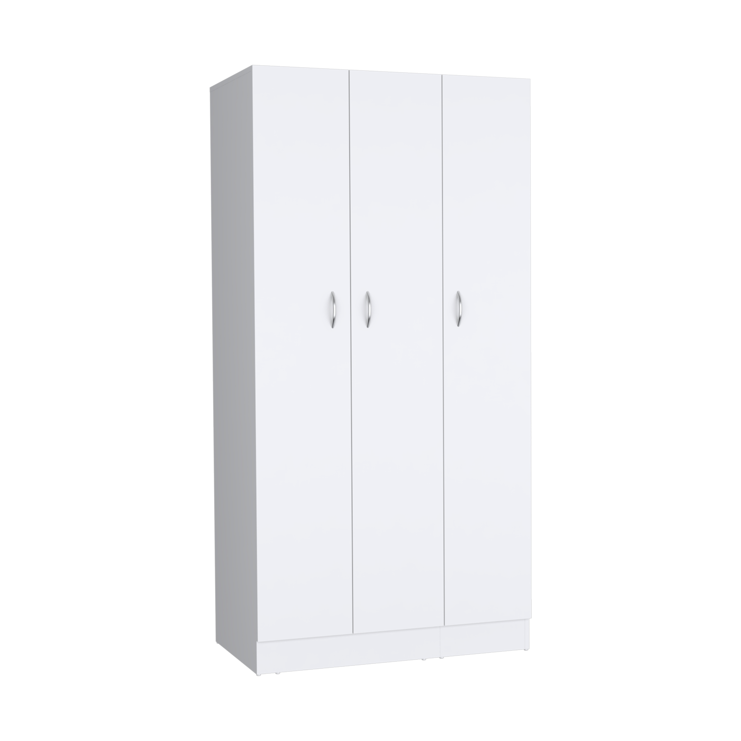 Ohio Armoire Wardrobe with 3-Doors, 2-Drawers, and 4-Tier Shelves White