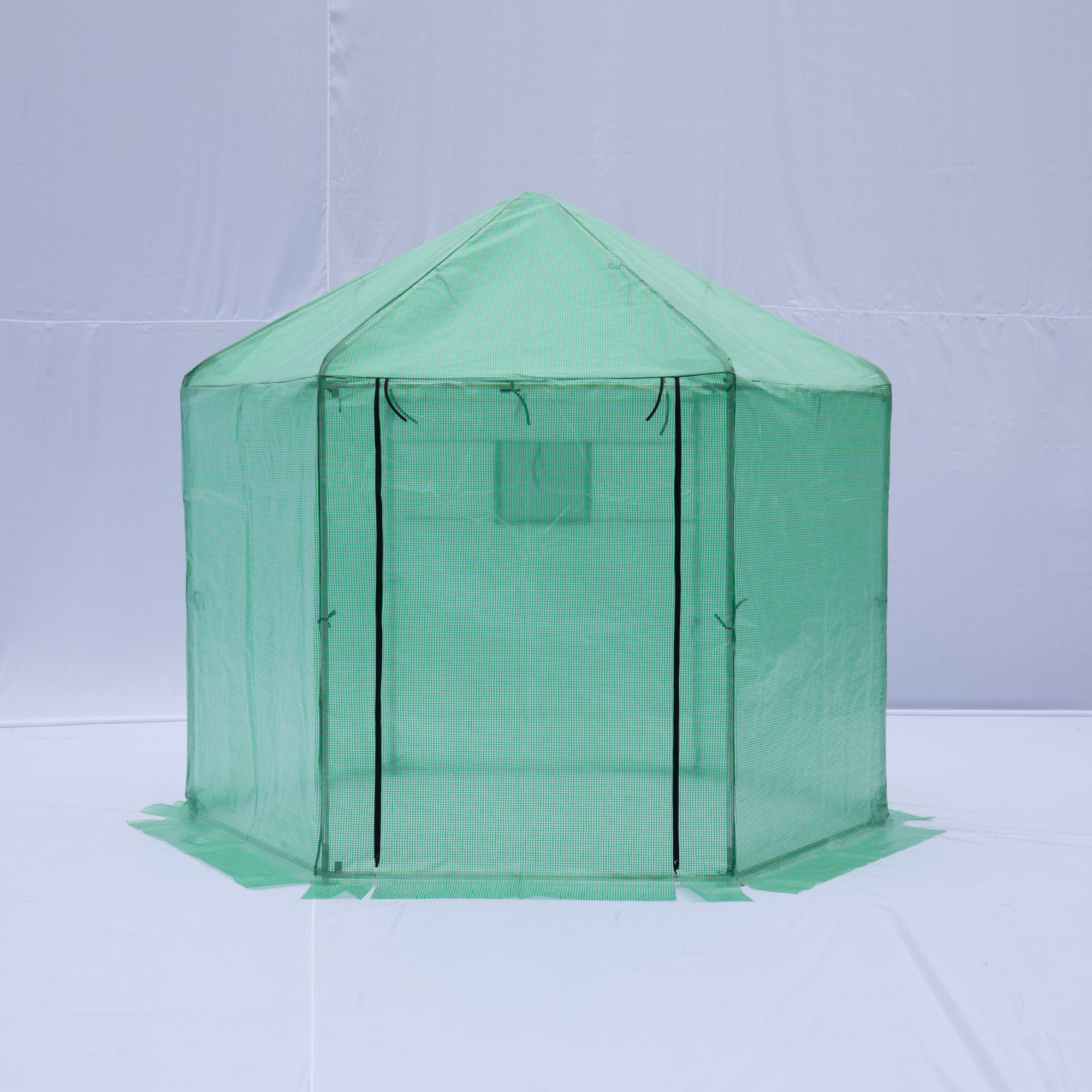 Walk-in Greenhouse Hexagonal Upgrade Reinforced Frame Heavy Duty Plastic Greenhouse Reinforced Thickened Waterproof Insulation(9.2*8.1 ft)