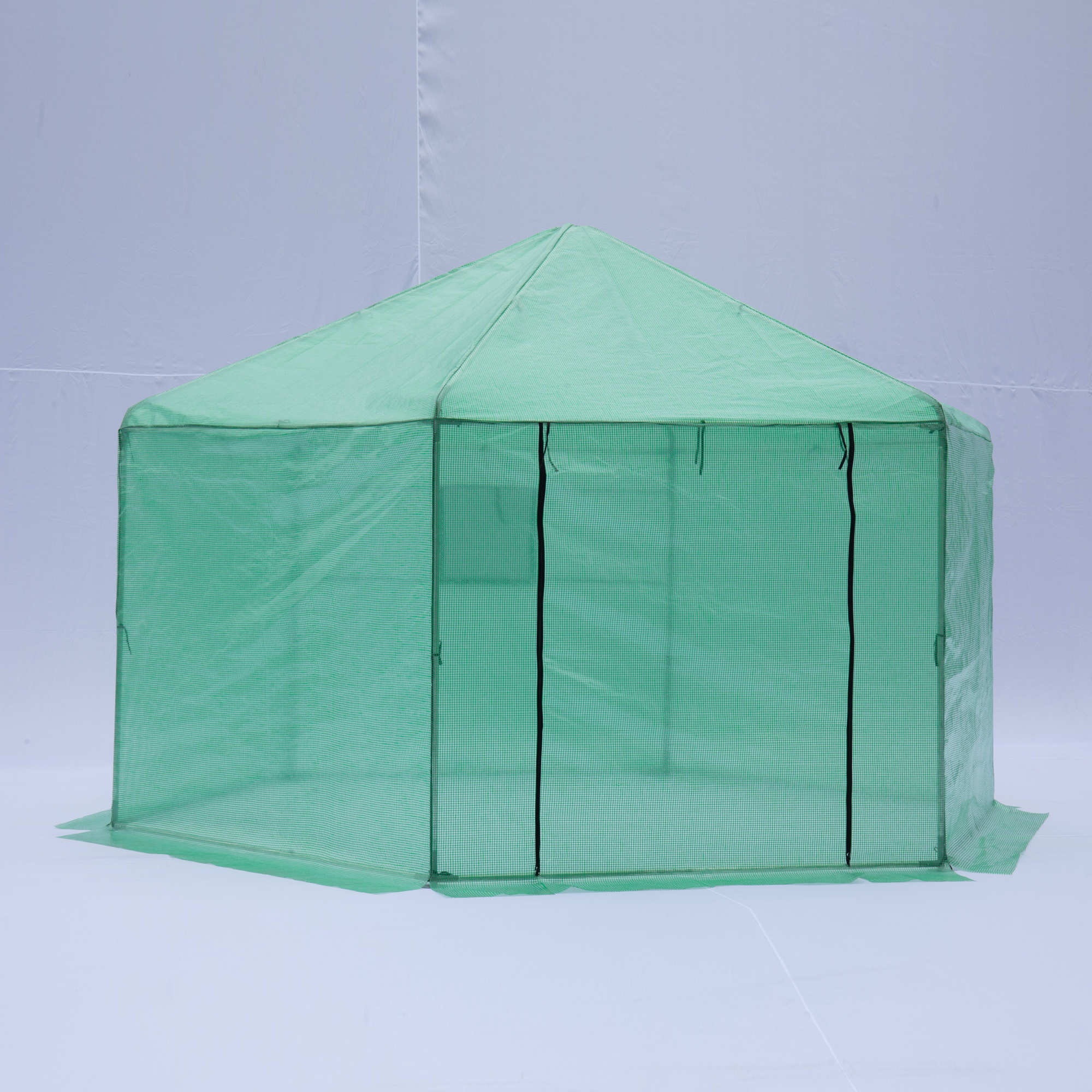 Walk-in Greenhouse Hexagonal Upgrade Reinforced Frame Heavy Duty Plastic Greenhouse Reinforced Thickened Waterproof Insulation(13.1*8.6 ft)