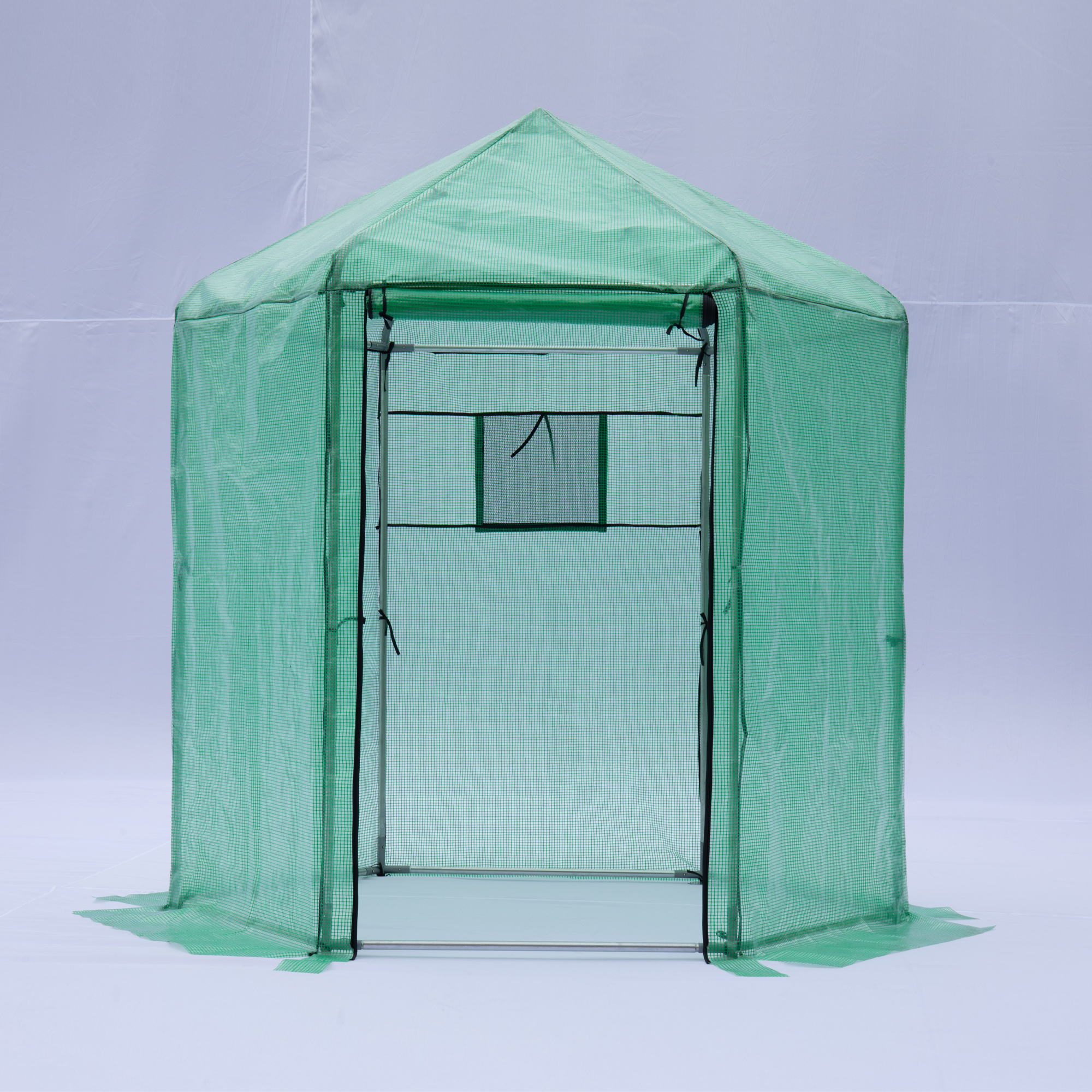 Walk-in Greenhouse Hexagonal Upgrade Reinforced Frame Heavy Duty Plastic Greenhouse Reinforced Thickened Waterproof Insulation(6.9*7.5 ft)