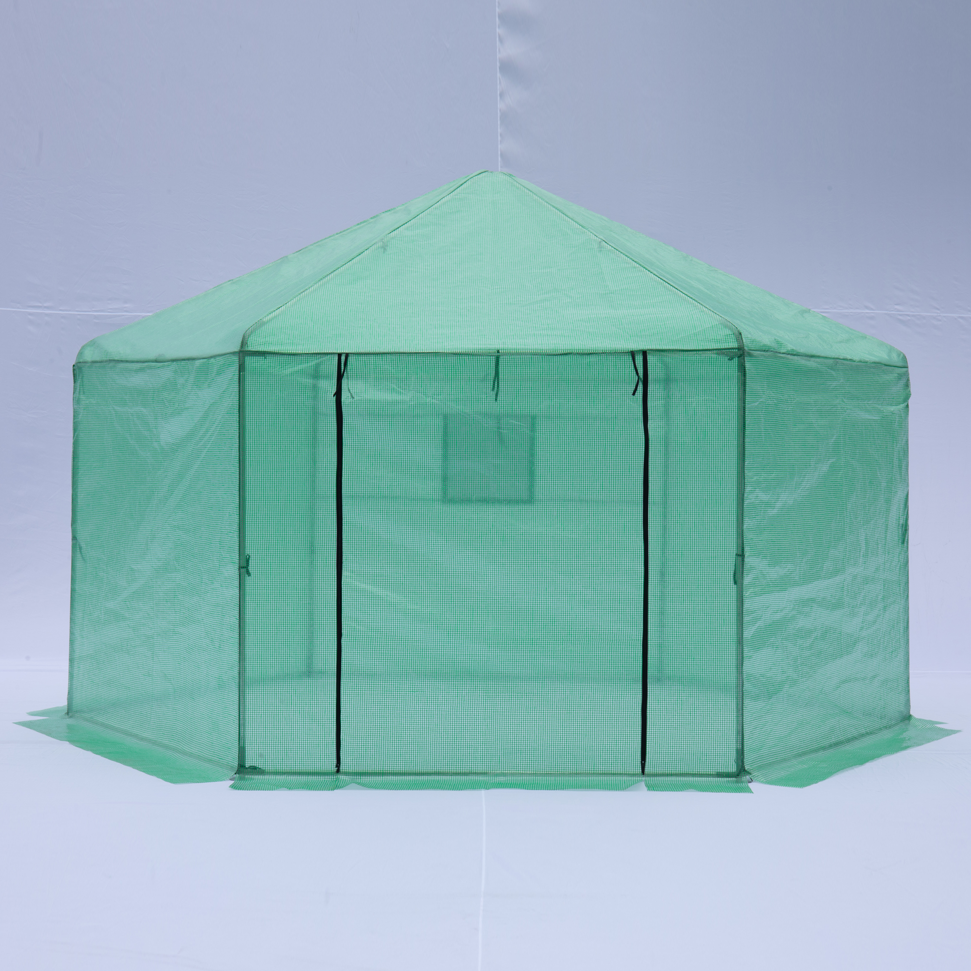 Walk-in Greenhouse Hexagonal Upgrade Reinforced Frame Heavy Duty Plastic Greenhouse Reinforced Thickened Waterproof Insulation(13.1*8.6 ft)