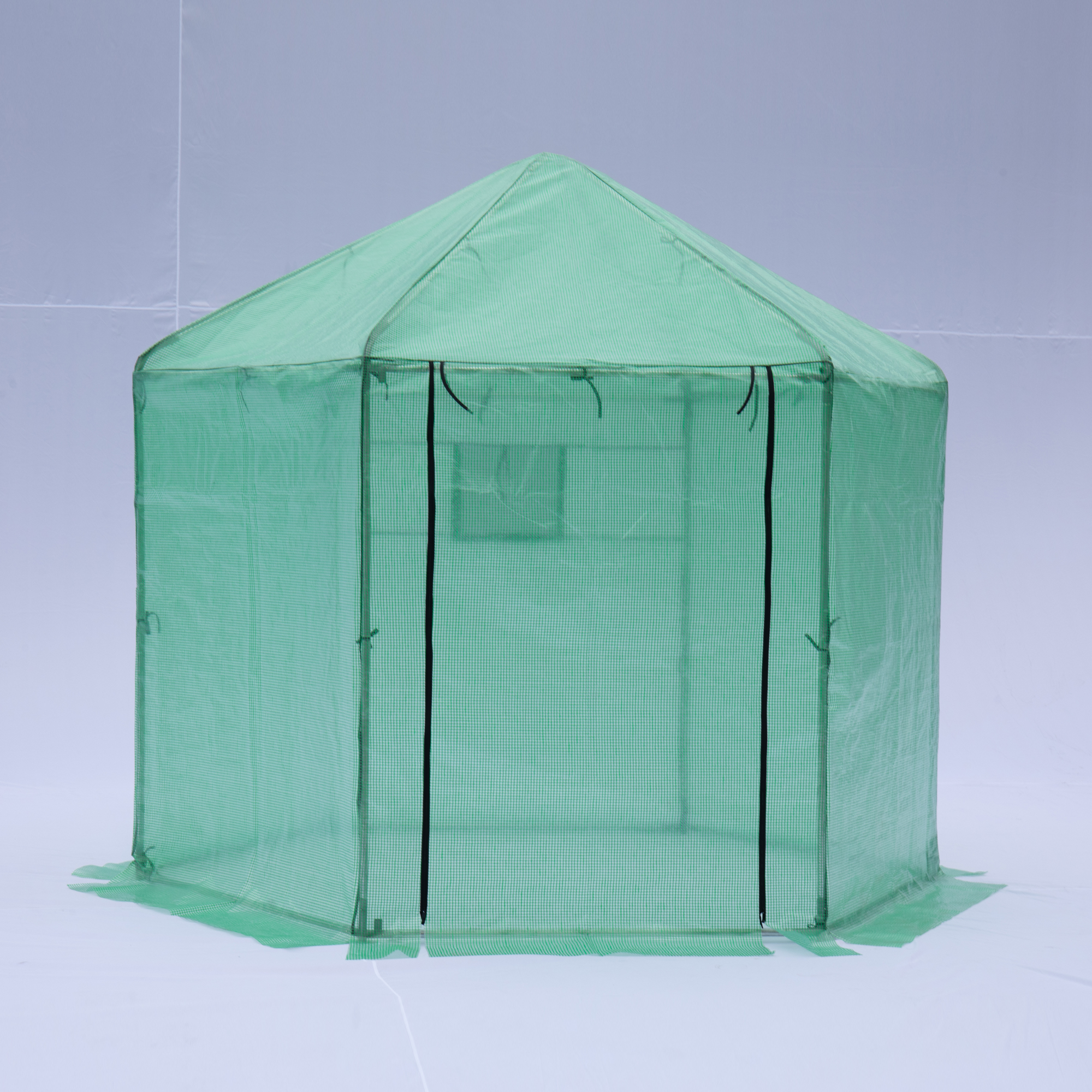 Walk-in Greenhouse Hexagonal Upgrade Reinforced Frame Heavy Duty Plastic Greenhouse Reinforced Thickened Waterproof Insulation(9.2*8.1 ft)