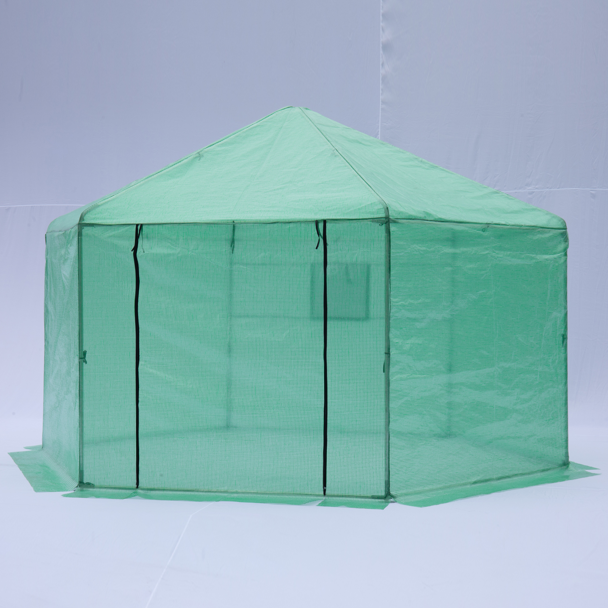 Walk-in Greenhouse Hexagonal Upgrade Reinforced Frame Heavy Duty Plastic Greenhouse Reinforced Thickened Waterproof Insulation(13.1*8.6 ft)