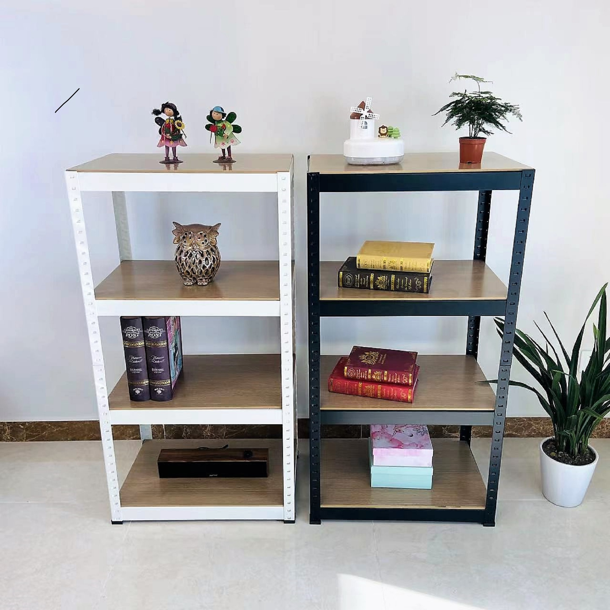 Storage Shelves -  4 Tier Adjustable Garage Storage Shelving, Heavy Duty Metal Storage Utility Rack Shelf Unit for Warehouse Pantry Closet Kitchen, 23.6" x 15.7" x 47.2", White