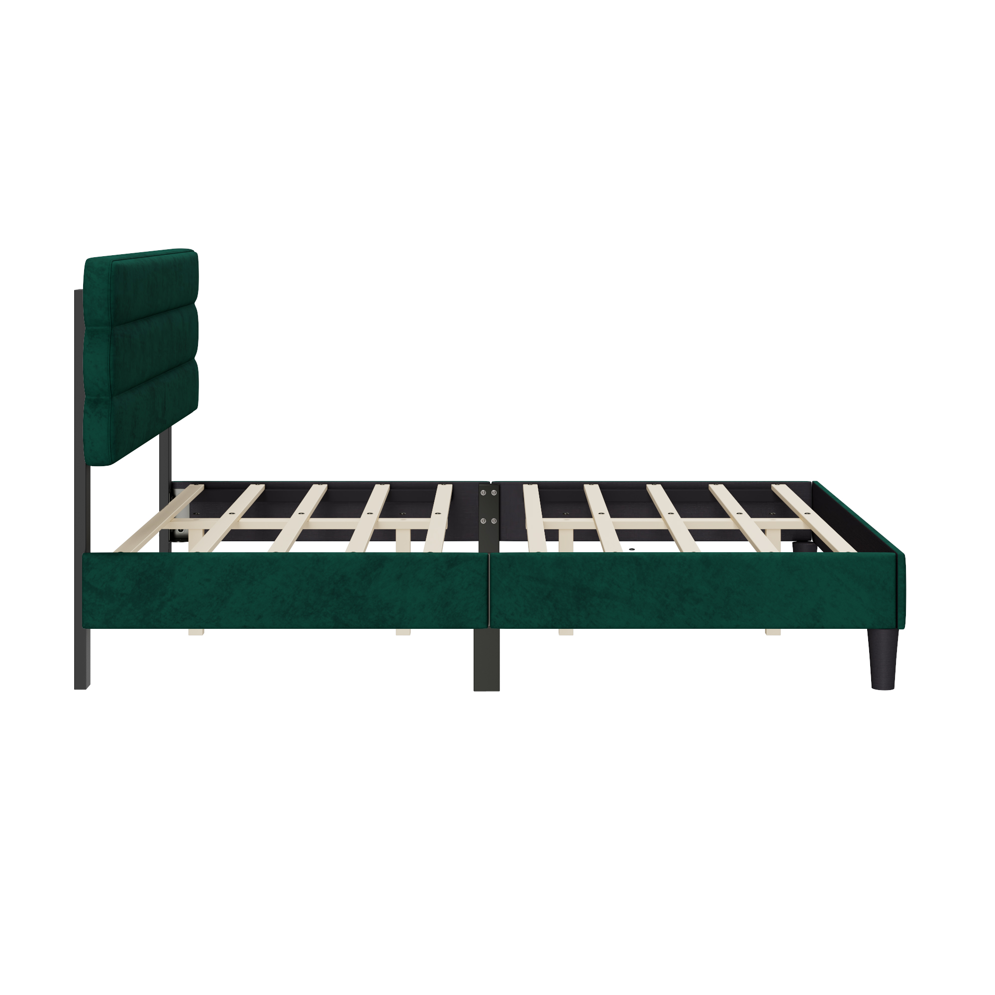 Queen Bed Frame with Headboard,Sturdy Platform Bed with Wooden Slats Support,No Box Spring,Mattress Foundation,Easy Assembly  Green